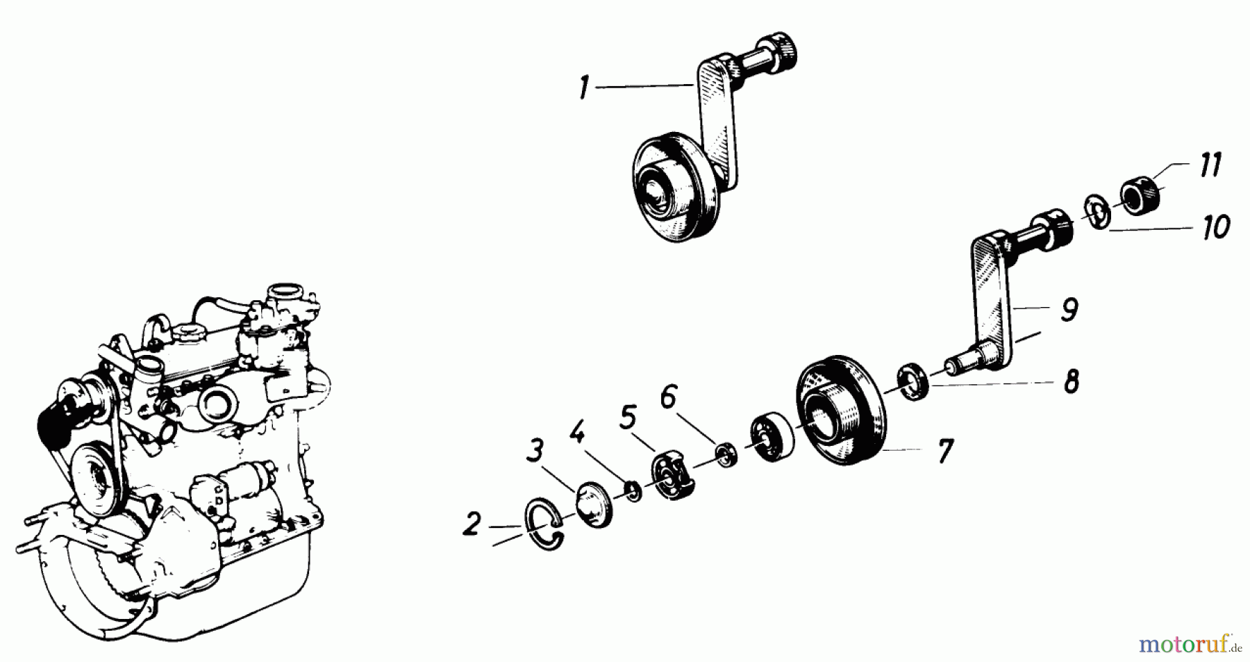 Toro Neu Mowers, Lawn & Garden Tractor Seite 1 61-20RG01 (D-250) - Toro D-250 10-Speed Tractor, 1977 IDLER PULLEY