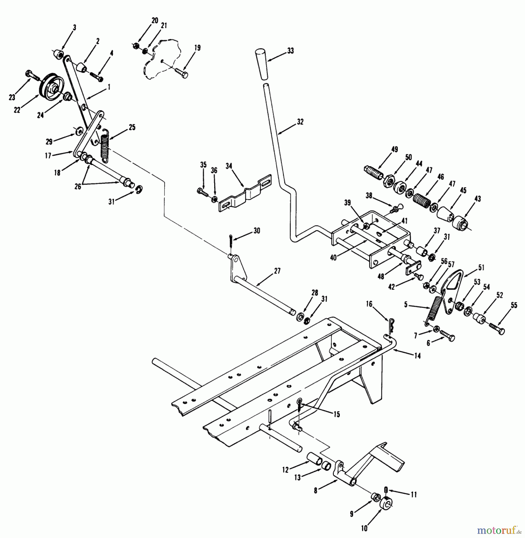  Toro Neu Mowers, Lawn & Garden Tractor Seite 1 71-12KS02 (C-120) - Toro C-120 Automatic Tractor, 1977 BRAKE/CLUTCH AND SPEED CONTROL LINKAGE