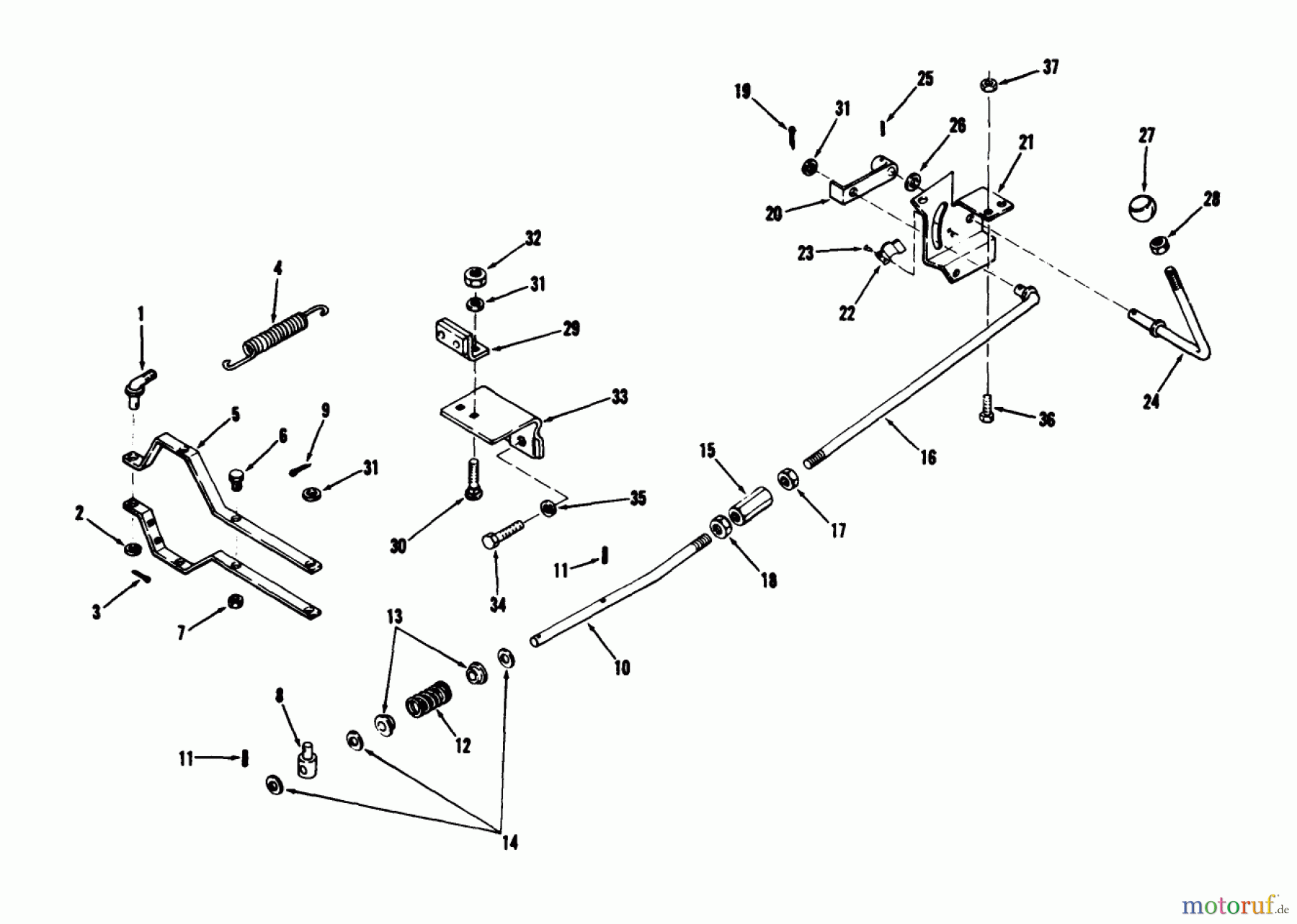  Toro Neu Mowers, Lawn & Garden Tractor Seite 1 71-16OS01 (D-160) - Toro D-160 Automatic Tractor, 1977 MANUAL PTO CLUTCH LINKAGE (D-200)