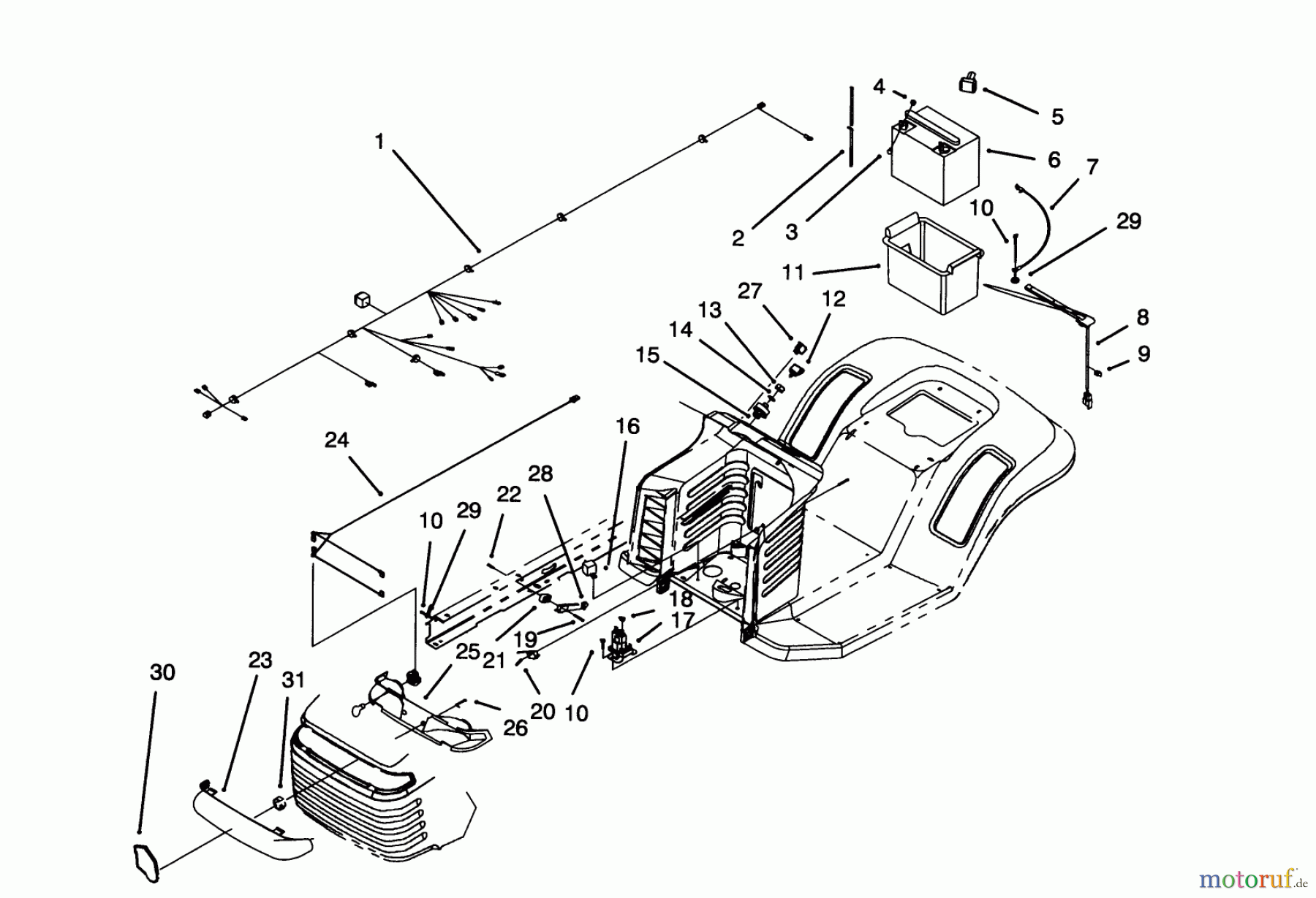 Toro Neu Mowers, Lawn & Garden Tractor Seite 1 71203 (12-38HXL) - Toro 12-38HXL Lawn Tractor, 1993 (3900001-3999999) ELECTRICAL ASSEMBLY