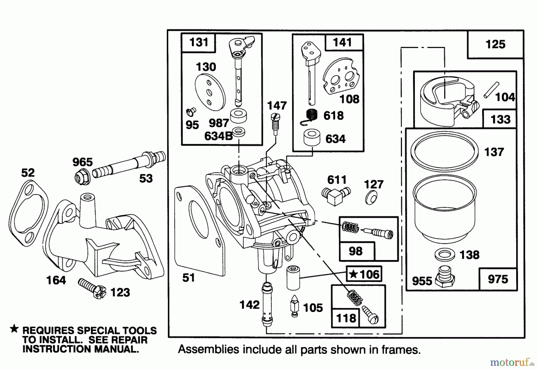  Toro Neu Mowers, Lawn & Garden Tractor Seite 1 71182 (12-32XL) - Toro 12-32XL Lawn Tractor, 1994 (4900001-4999999) ENGINE BRIGGS & STRATTON MODEL 283707-0156-01 #3