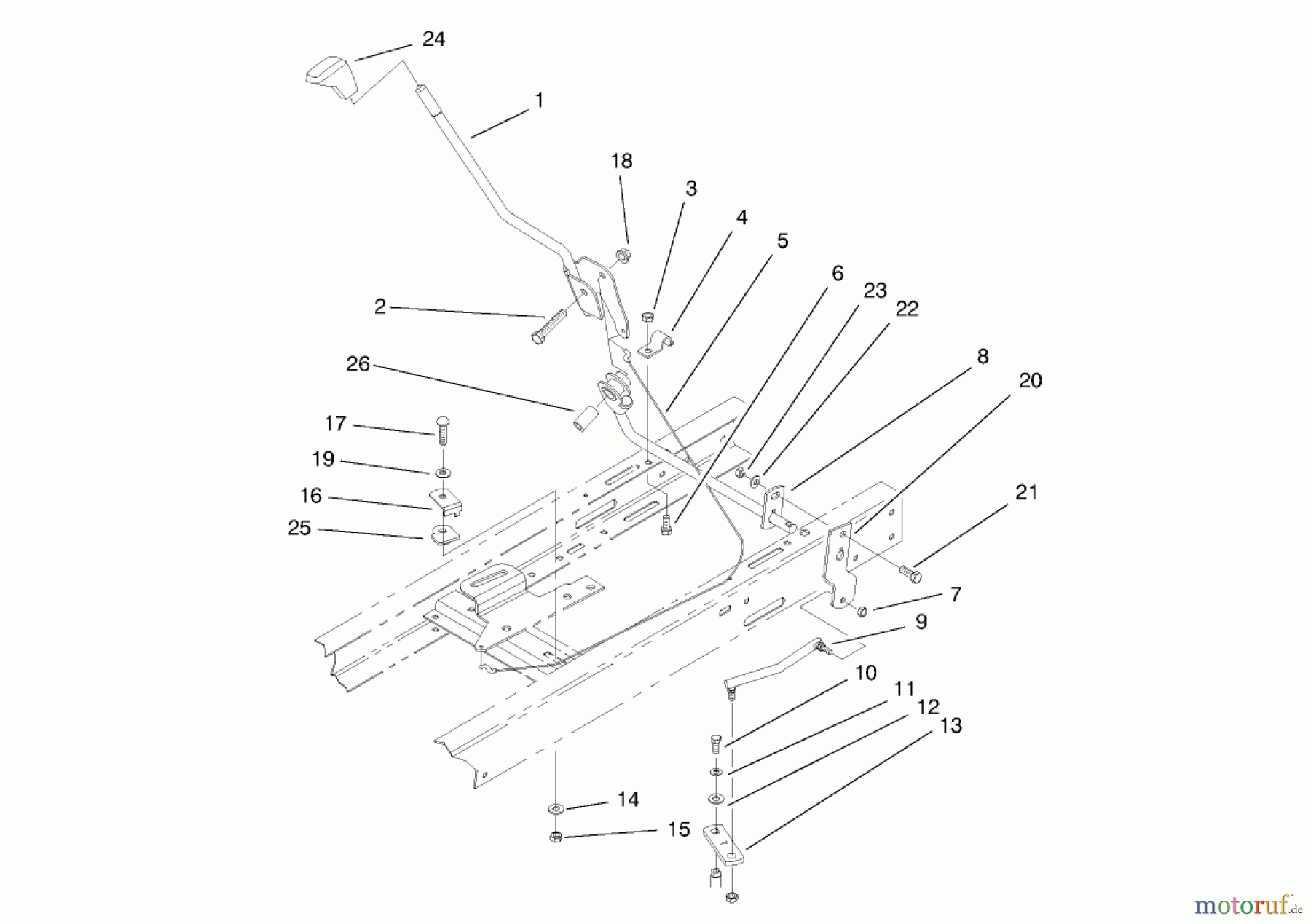  Toro Neu Mowers, Lawn & Garden Tractor Seite 1 71190 (13-38XL) - Toro 13-38XL Lawn Tractor, 1997 (7900001-7999999) SHIFT ASSEMBLY