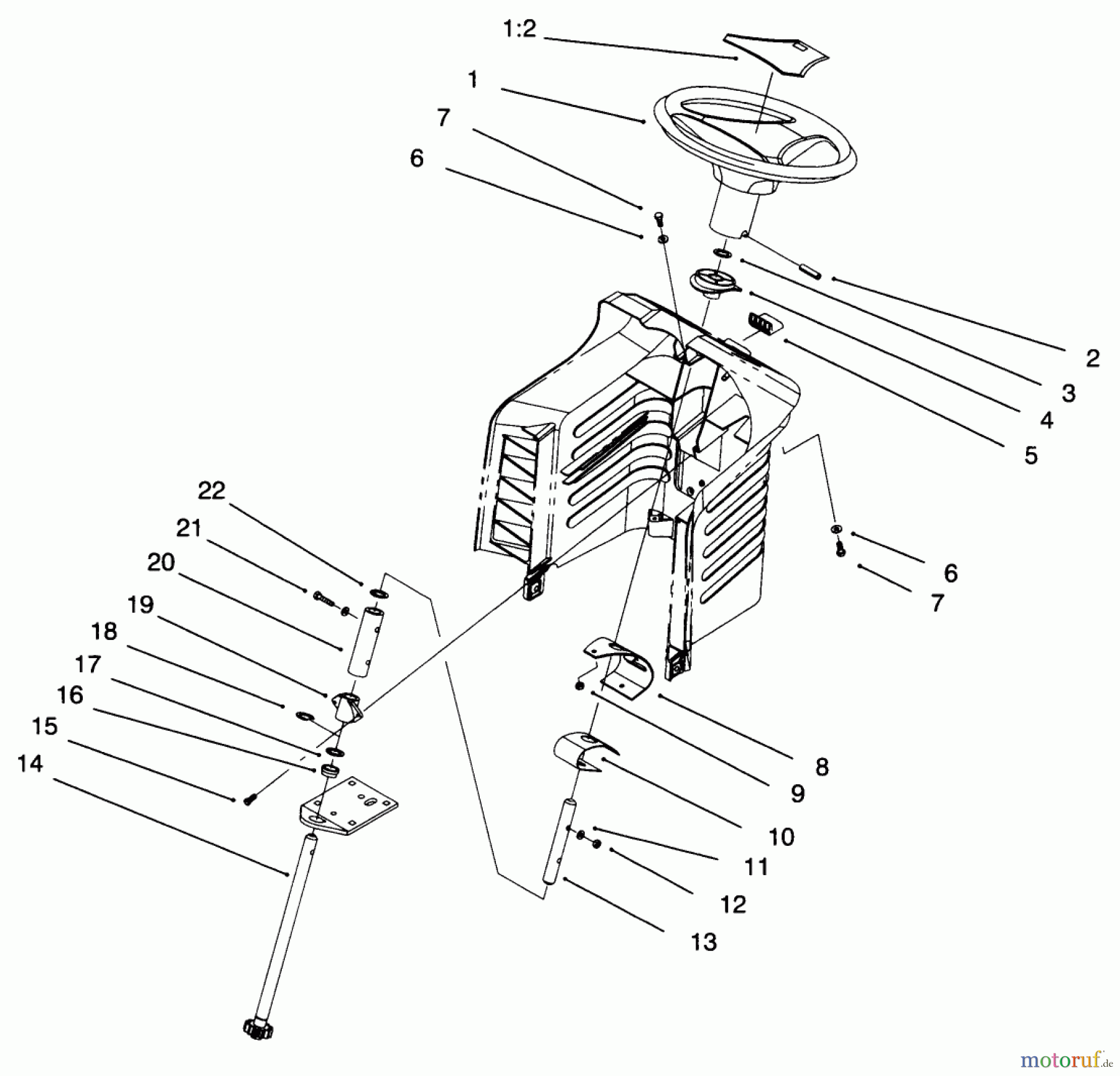  Toro Neu Mowers, Lawn & Garden Tractor Seite 1 71193 (14-38HXL) - Toro 14-38HXL Lawn Tractor, 1996 (6900001-6999999) TILT STEERING ASSEMBLY