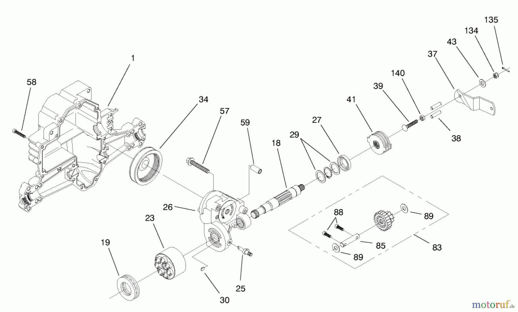 Toro Neu Mowers, Lawn & Garden Tractor Seite 1 71196 (16-44HXL) - Toro 16-44HXL Lawn Tractor, 1998 (8900001-8999999) HYDRO TRANSAXLE ASSEMBLY #3