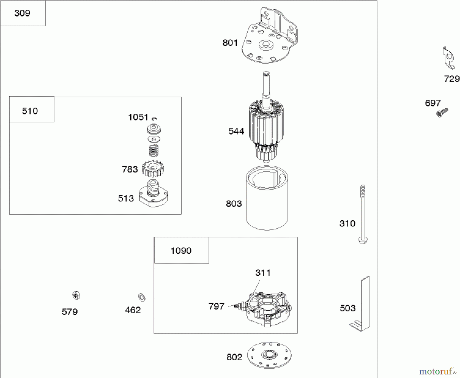  Toro Neu Mowers, Lawn & Garden Tractor Seite 1 71199 (12-32XL) - Toro 12-32XL Lawn Tractor, 2004 (240000001-240999999) STARTER ASSEMBLY BRIGGS AND STRATTON 219907-0170-E1