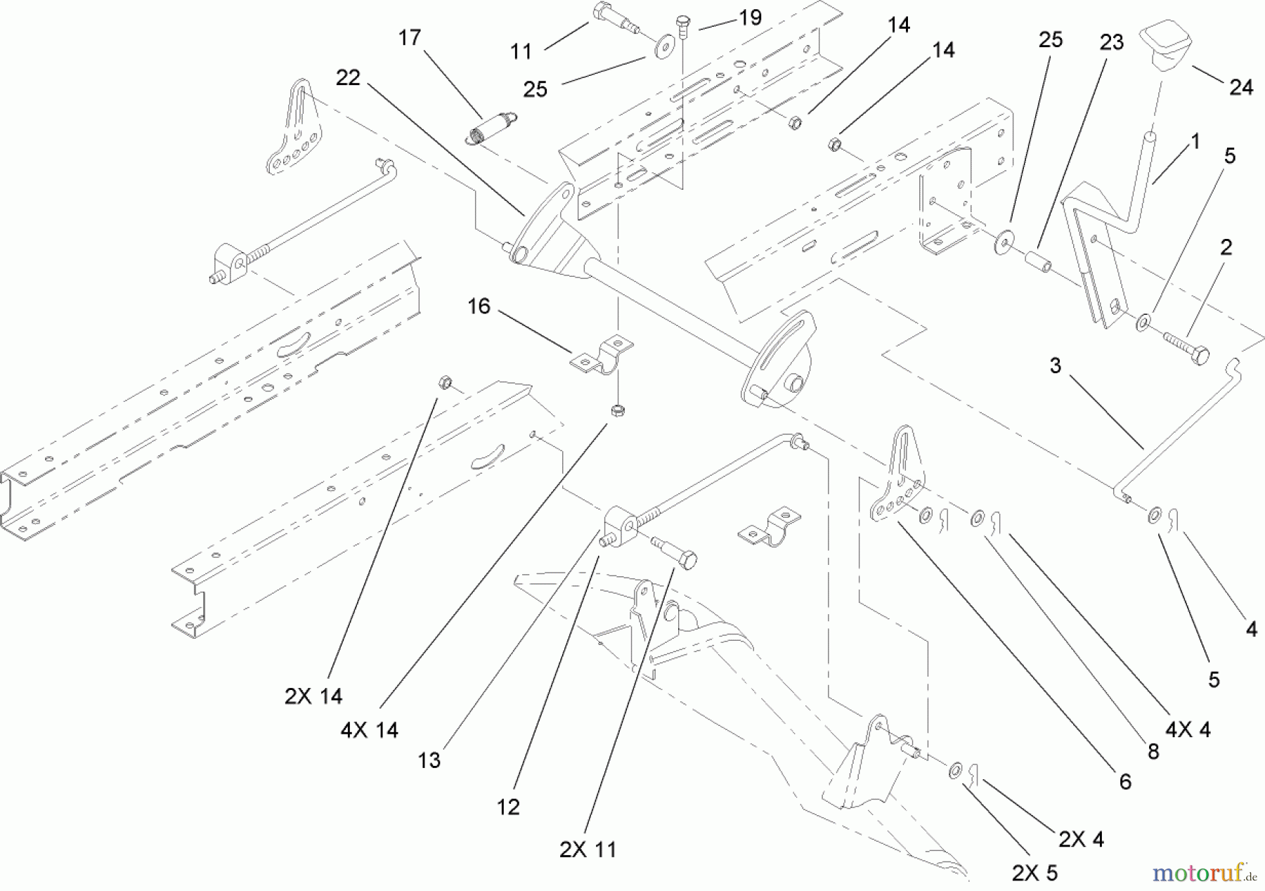  Toro Neu Mowers, Lawn & Garden Tractor Seite 1 71209 (XL 320) - Toro XL 320 Lawn Tractor, 2006 (260000001-260999999) HEIGHT-OF-CUT ASSEMBLY