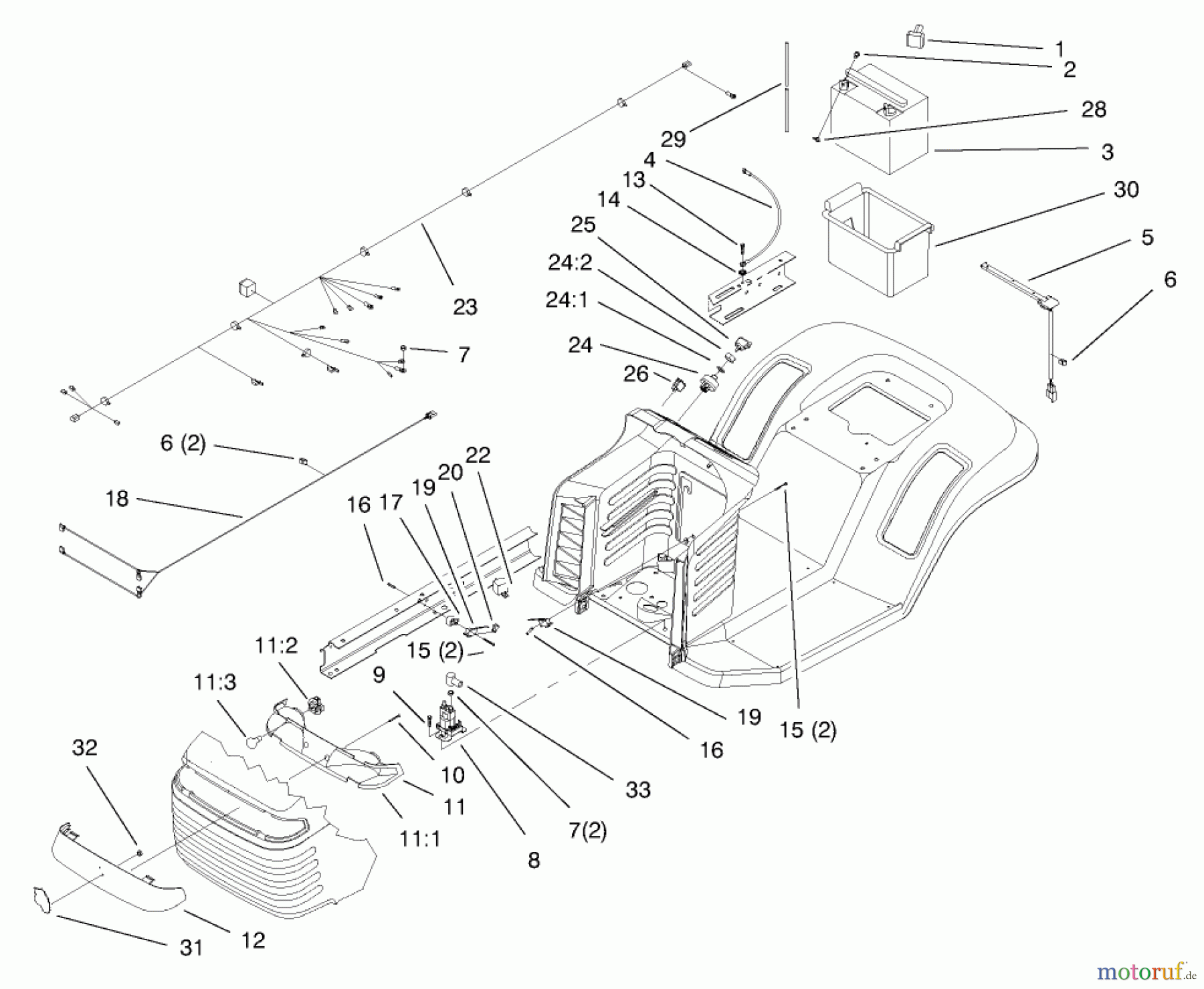  Toro Neu Mowers, Lawn & Garden Tractor Seite 1 71215 (14-38HXL) - Toro 14-38HXL Lawn Tractor, 1997 (7900001-7999999) ELECTRICAL ASSEMBLY