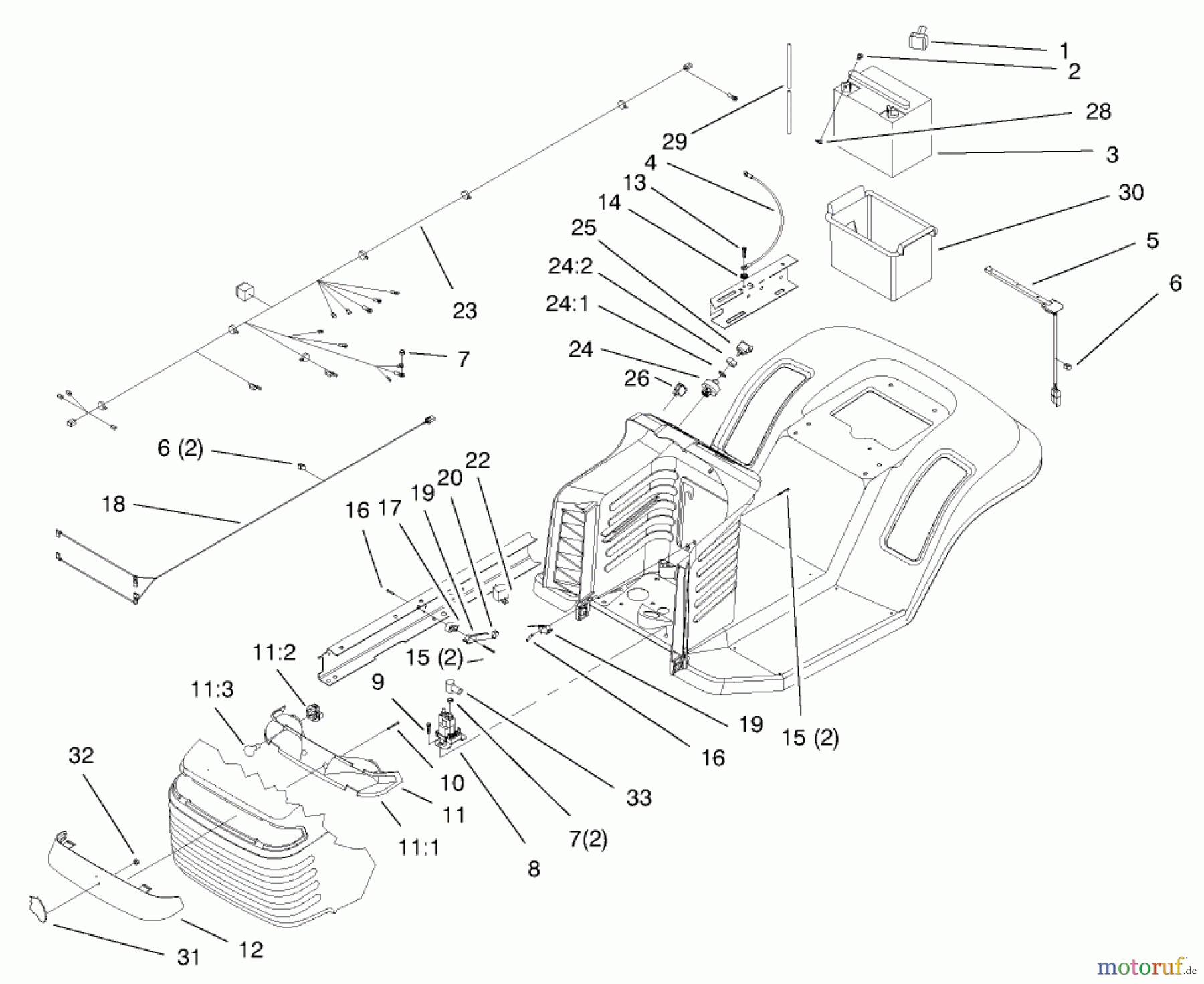  Toro Neu Mowers, Lawn & Garden Tractor Seite 1 71215 (14-38HXL) - Toro 14-38HXL Lawn Tractor, 1998 (8900001-8999999) ELECTRICAL ASSEMBLY