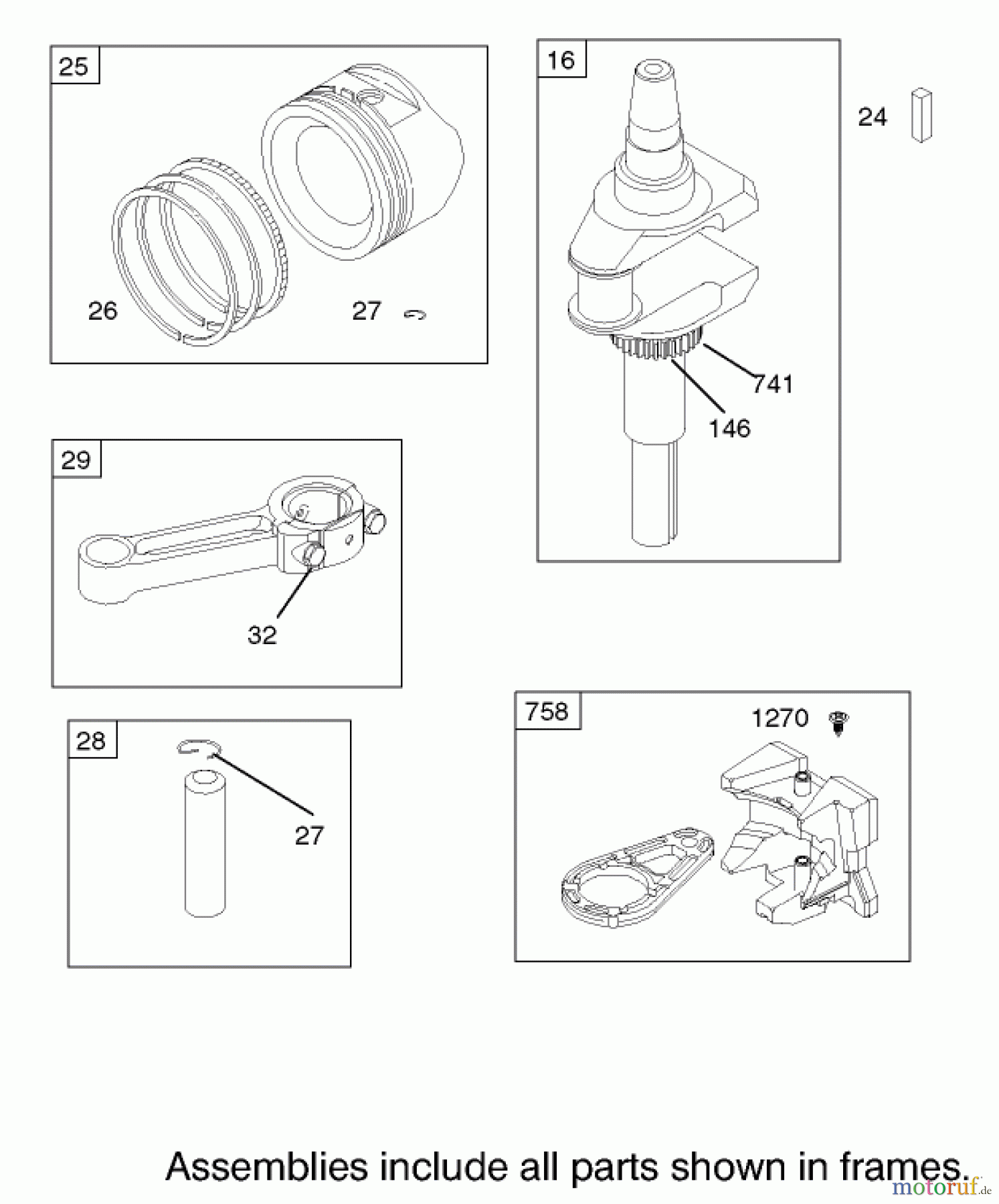 Toro Neu Mowers, Lawn & Garden Tractor Seite 1 71243 (17-38HXLE) - Toro 17-38HXLE Lawn Tractor, 2004 (240000001-240999999) CRANKSHAFT ASSEMBLY BRIGGS AND STRATTON 31F777-0123-E1