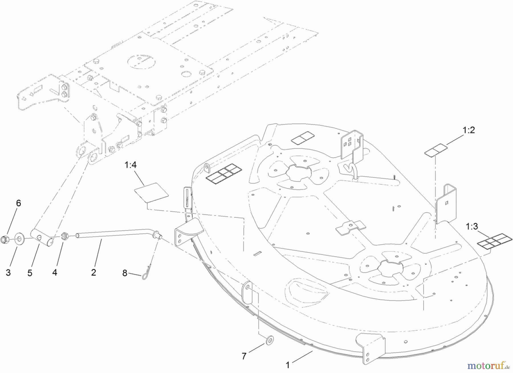  Toro Neu Mowers, Lawn & Garden Tractor Seite 1 71255 (XLS 420T) - Toro XLS 420T Lawn Tractor, 2012 (SN 312000001-312999999) 42 INCH DECK ASSEMBLY