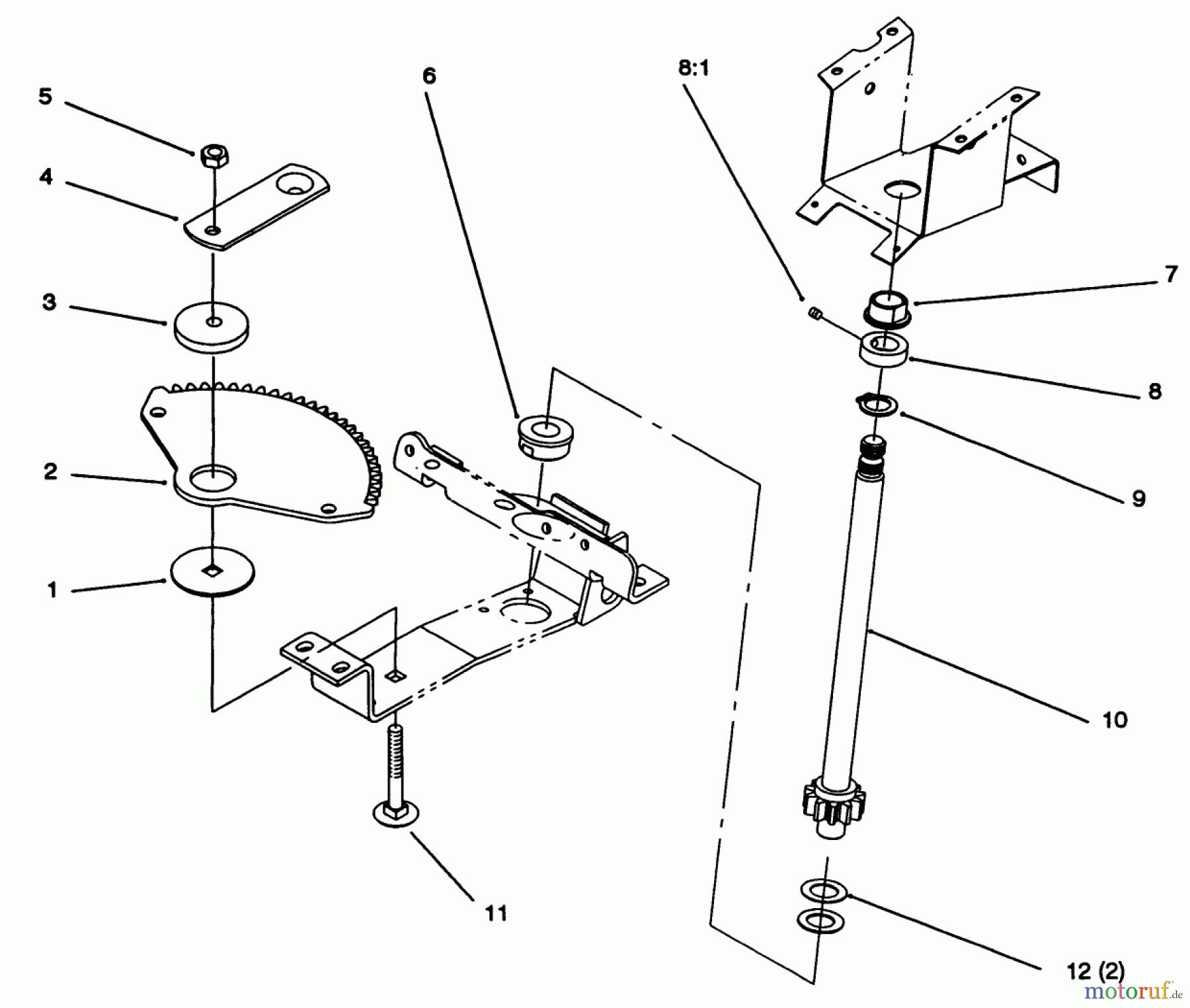  Toro Neu Mowers, Lawn & Garden Tractor Seite 1 72103 (268-H) - Toro 268-H Yard Tractor, 1994 (4900001-4999999) LOWER STEERING