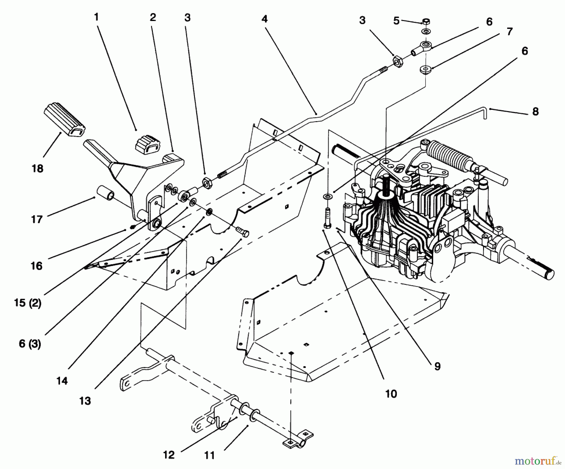 Toro Neu Mowers, Lawn & Garden Tractor Seite 1 72046 (265-H) - Toro 265-H Lawn and Garden Tractor, 1996 (6900001-6999999) HYDRO CONTROL