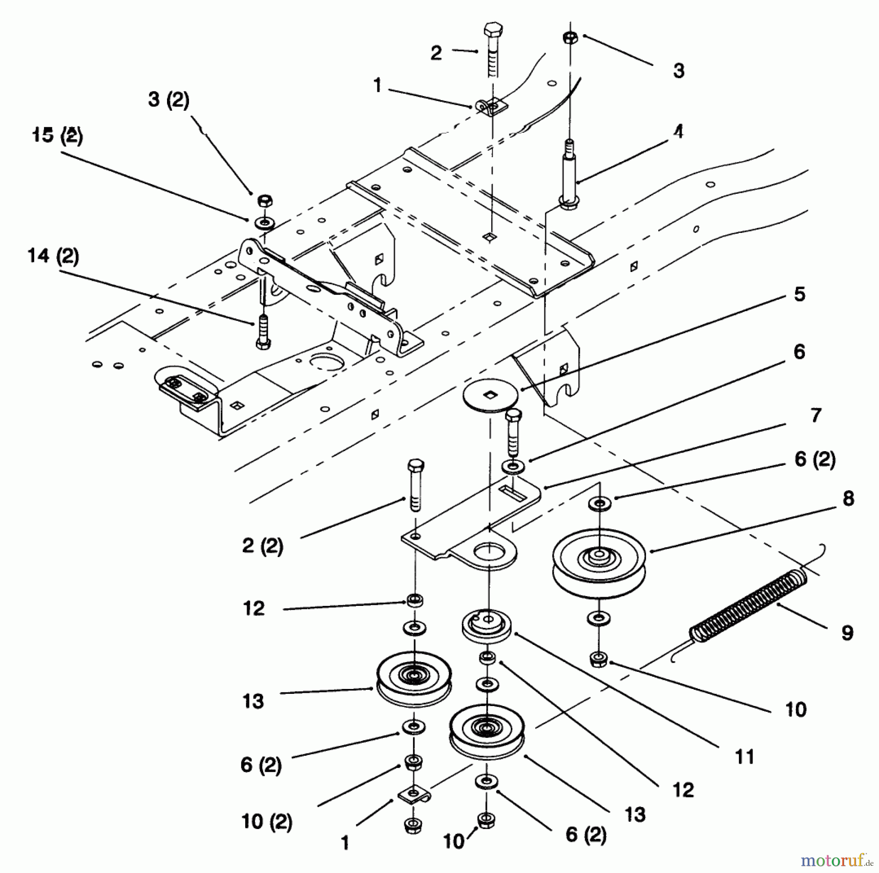Toro Neu Mowers, Lawn & Garden Tractor Seite 1 72046 (265-H) - Toro 265-H Lawn and Garden Tractor, 1996 (6900001-6999999) HYDRO DRIVE COMPONENTS
