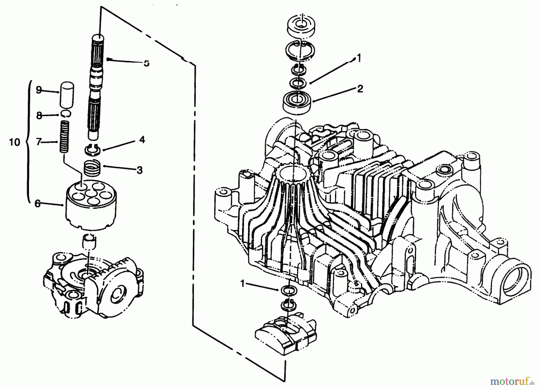 Toro Neu Mowers, Lawn & Garden Tractor Seite 1 72064 (265-H) - Toro 265-H Lawn and Garden Tractor, 1996 (6900001-6999999) PUMP SHAFT