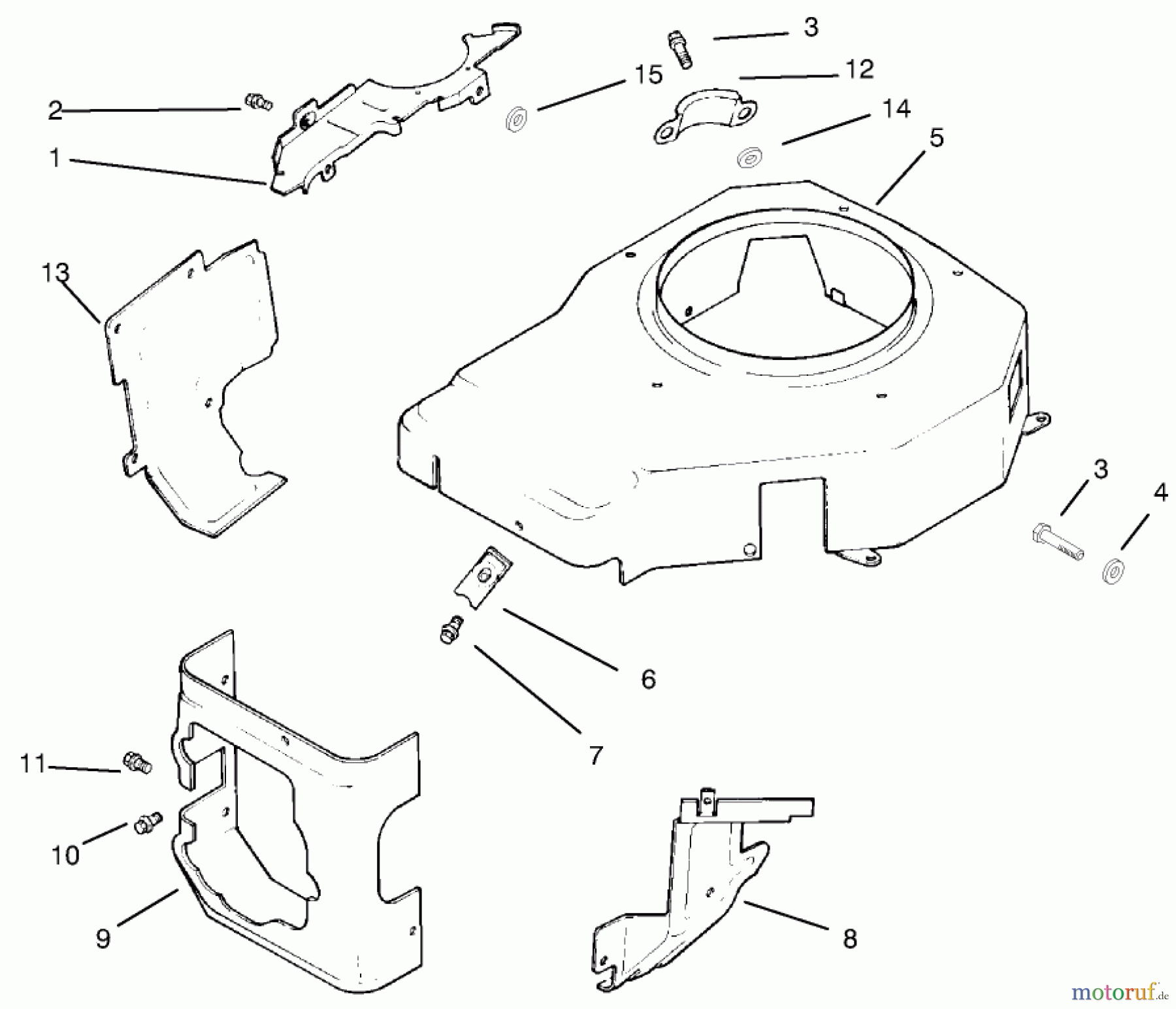  Toro Neu Mowers, Lawn & Garden Tractor Seite 1 72064 (265-H) - Toro 265-H Lawn and Garden Tractor, 1997 (7900001-7999999) BLOWER HOUSING & BAFFLES