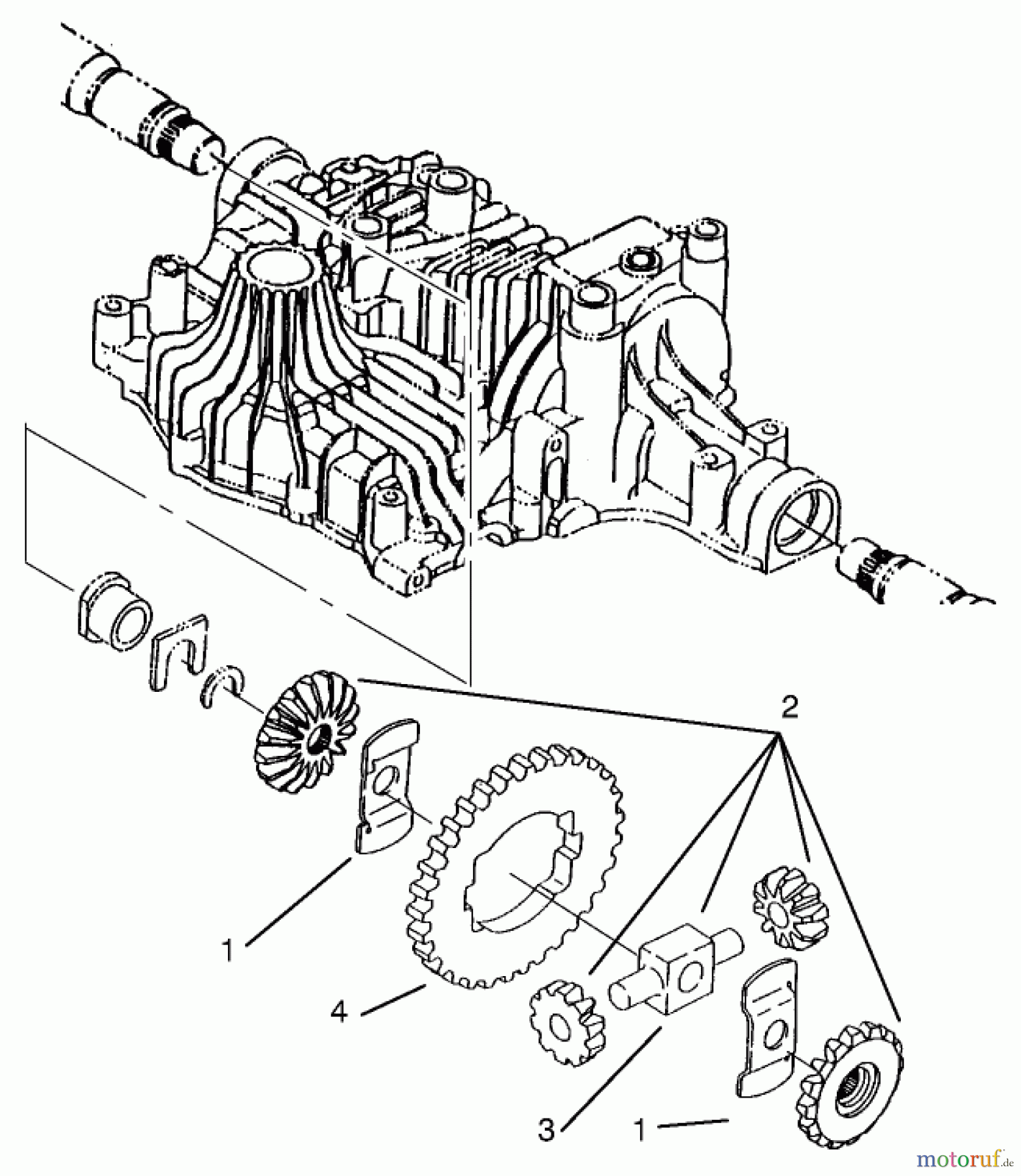  Toro Neu Mowers, Lawn & Garden Tractor Seite 1 72046 (265-H) - Toro 265-H Lawn and Garden Tractor, 1997 (7900001-7999999) DIFFERENTIAL GEAR