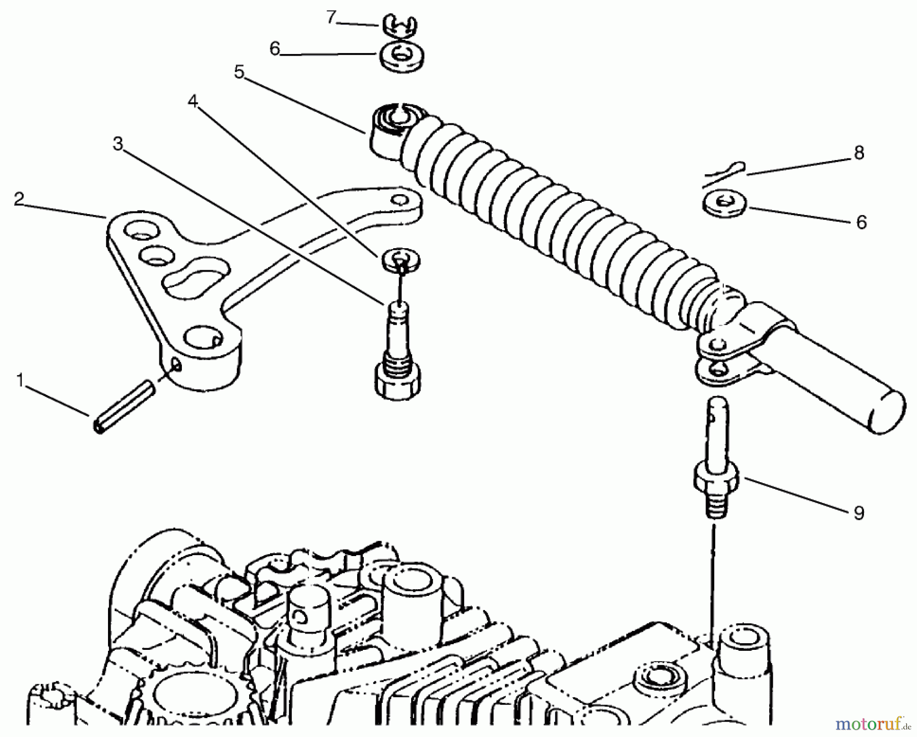  Toro Neu Mowers, Lawn & Garden Tractor Seite 1 72064 (265-H) - Toro 265-H Lawn and Garden Tractor, 1997 (7900001-7999999) LEVER DAMPER