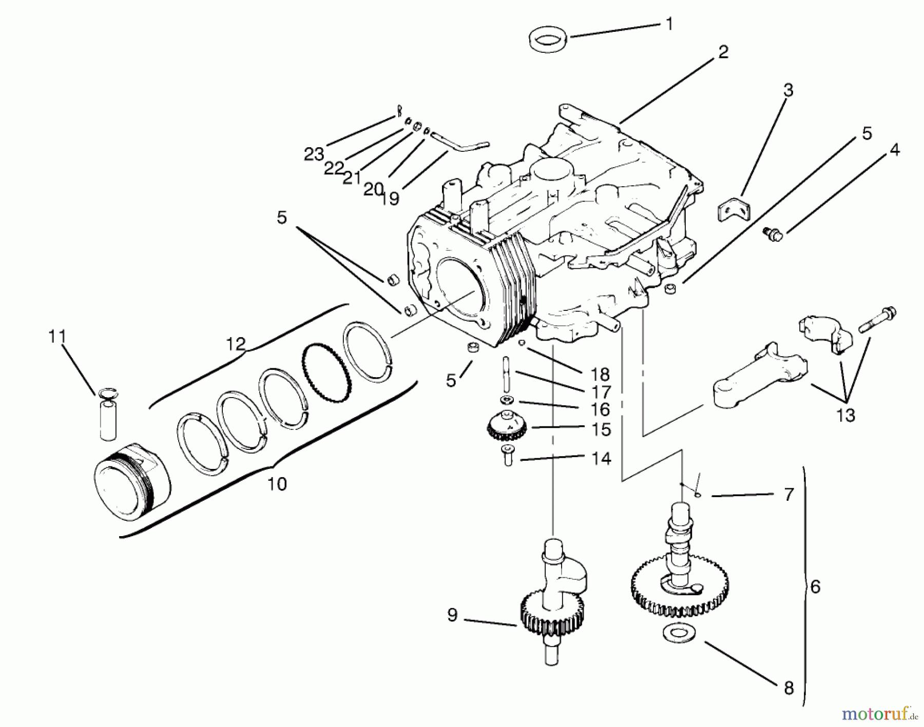  Toro Neu Mowers, Lawn & Garden Tractor Seite 1 72064 (265-H) - Toro 265-H Lawn and Garden Tractor, 1998 (8900600-8999999) CRANKCASE