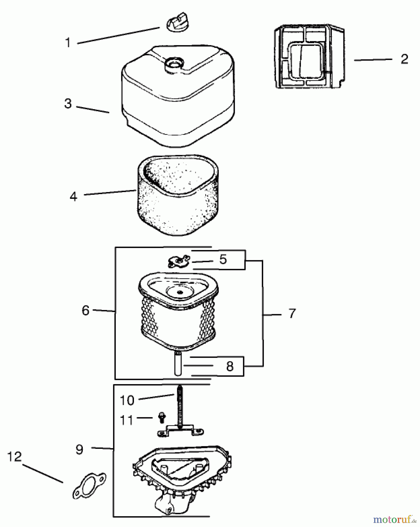  Toro Neu Mowers, Lawn & Garden Tractor Seite 1 72052 (266-H) - Toro 266-H Lawn and Garden Tractor, 2001 (210000001-210999999) AIR INTAKE / FILTRATION ASSEMBLY KOHLER MODELS CV460S-26505 AND CV460S-26506