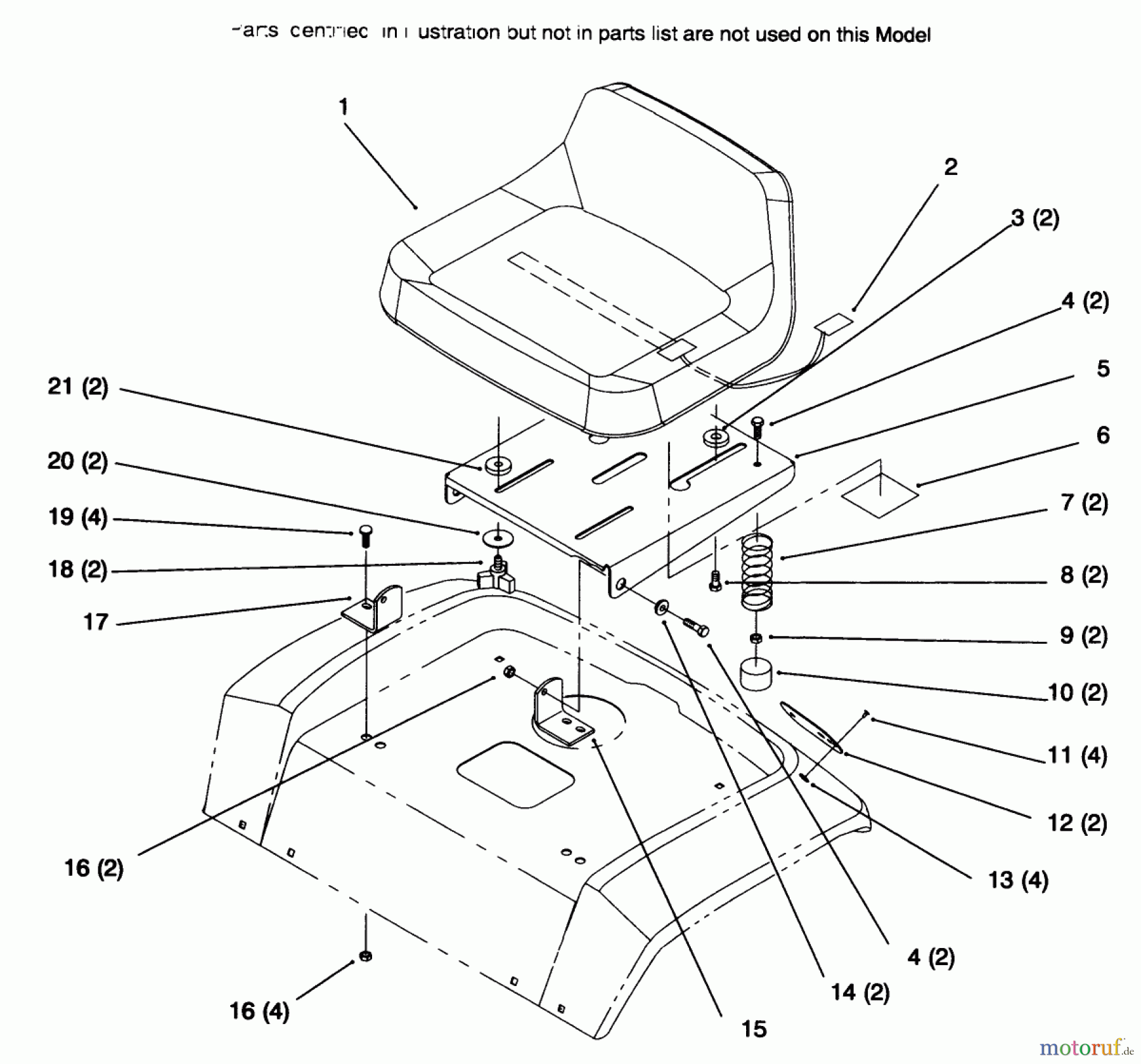  Toro Neu Mowers, Lawn & Garden Tractor Seite 1 72085 (267-H) - Toro 267-H Lawn and Garden Tractor, 1996 (6900001-6999999) SEAT