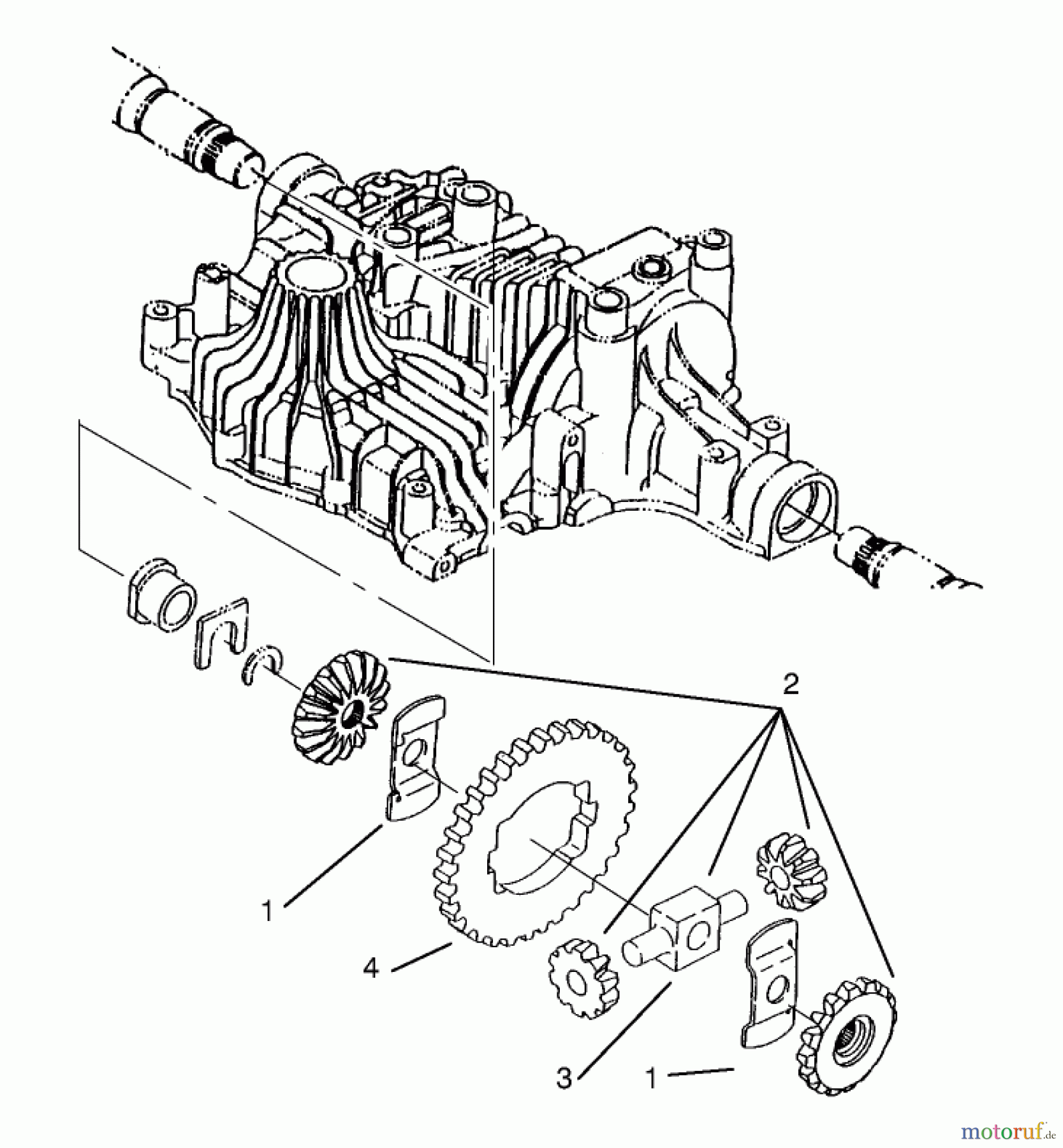  Toro Neu Mowers, Lawn & Garden Tractor Seite 1 72104 (267-H) - Toro 267-H Lawn and Garden Tractor, 1998 (8900001-8900599) DIFFERENTIAL GEAR