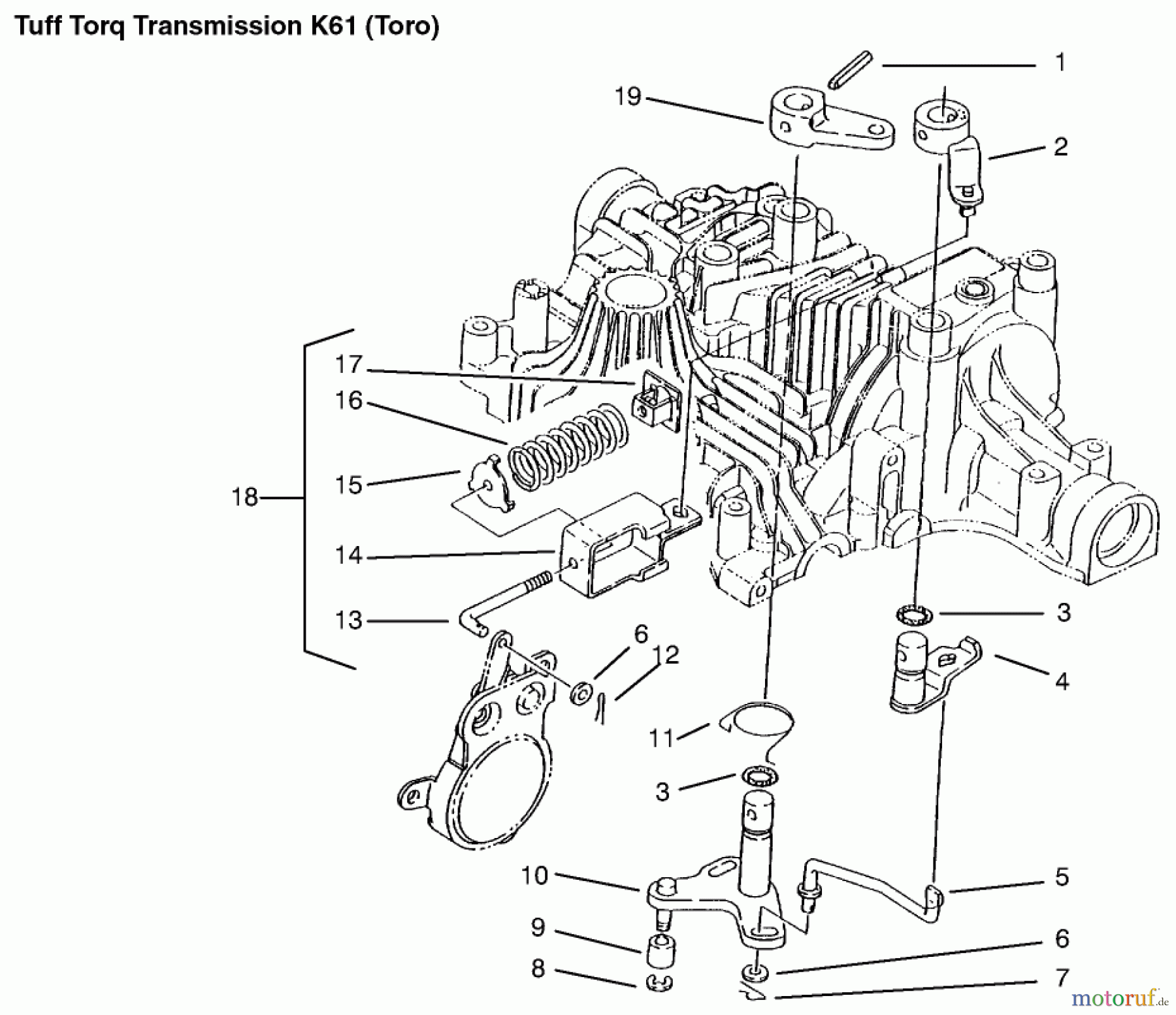  Toro Neu Mowers, Lawn & Garden Tractor Seite 1 72086 (268-H) - Toro 268-H Lawn and Garden Tractor, 1999 (9900001-9999999) BRAKE INTERLOCK