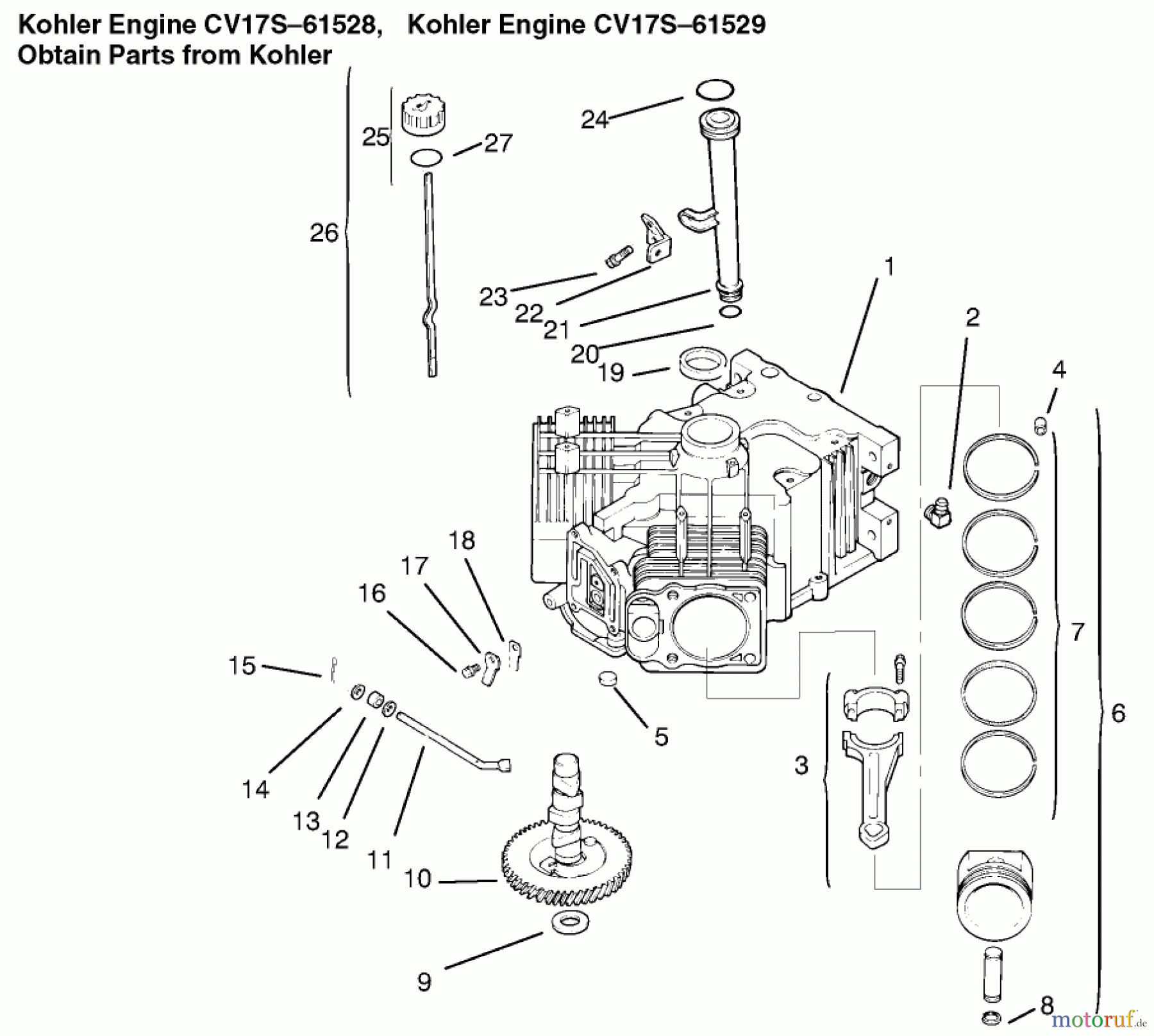 Toro Neu Mowers, Lawn & Garden Tractor Seite 1 72105 (268-H) - Toro 268-H Lawn and Garden Tractor, 1999 (9900001-9999999) CRANKCASE