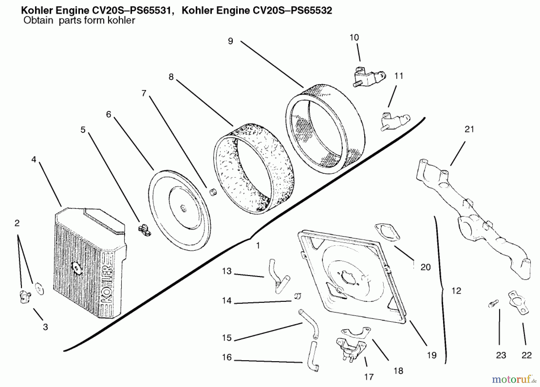  Toro Neu Mowers, Lawn & Garden Tractor Seite 1 72106 (270-H) - Toro 270-H Lawn and Garden Tractor, 1999 (9900001-9999999) AIR INTAKE / FILTRATION