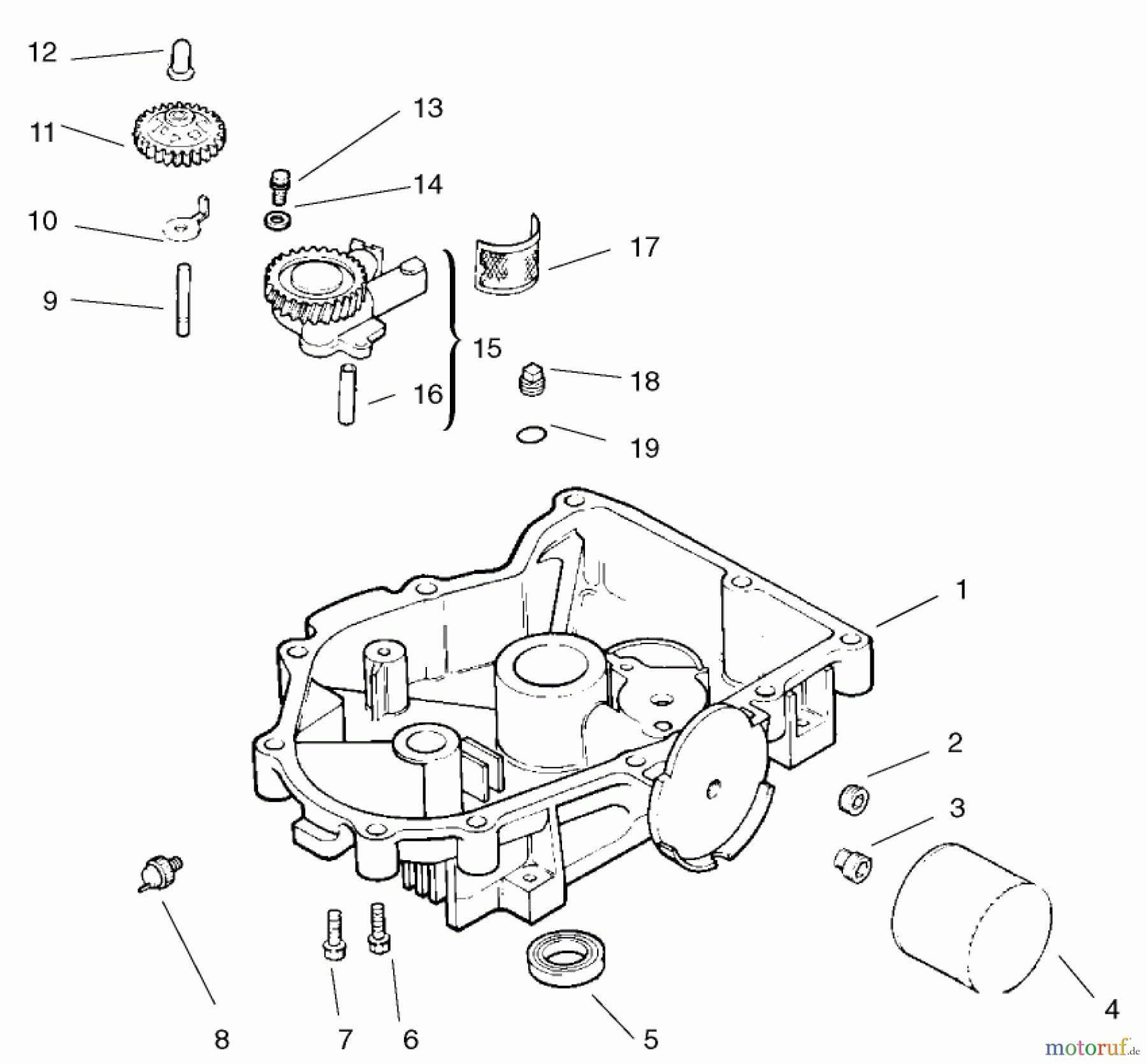 Toro Neu Mowers, Lawn & Garden Tractor Seite 1 72107 (268-HE) - Toro 268-HE Lawn and Garden Tractor, 2003 (230000001-230999999) GROUP 3-OIL PAN / LUBRICATION ASSEMBLY KOHLER MODEL NO. CV18S-61529