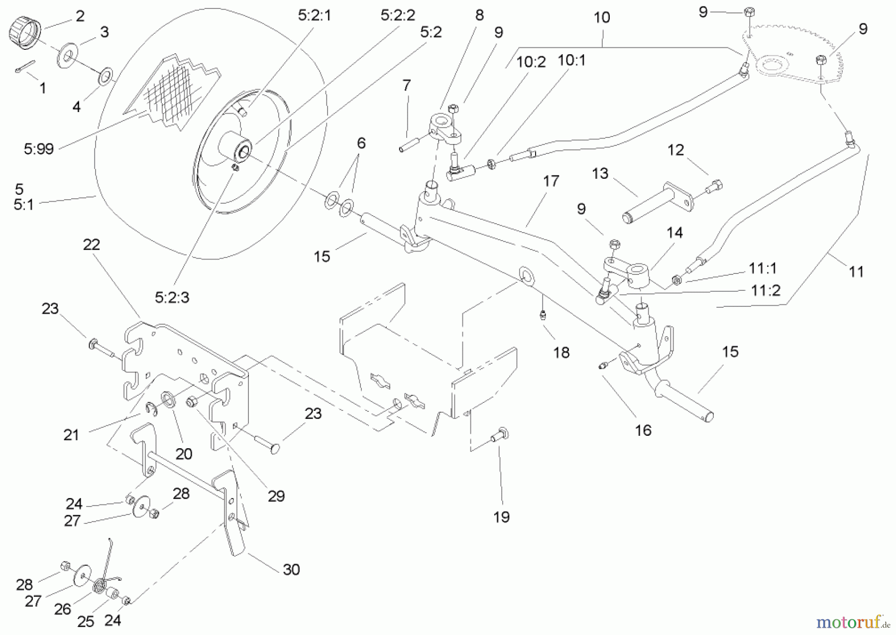  Toro Neu Mowers, Lawn & Garden Tractor Seite 1 72211 (417XT) - Toro 417XT Garden Tractor, 2004 (240000001-240999999) FRONT AXLE AND HITCH ASSEMBLY