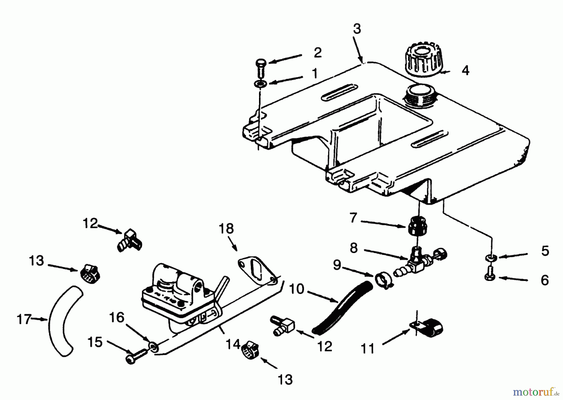 Toro Neu Mowers, Lawn & Garden Tractor Seite 1 73320 (310-8) - Toro 310-8 Garden Tractor, 1993 (3900001-3999999) FUEL SYSTEM