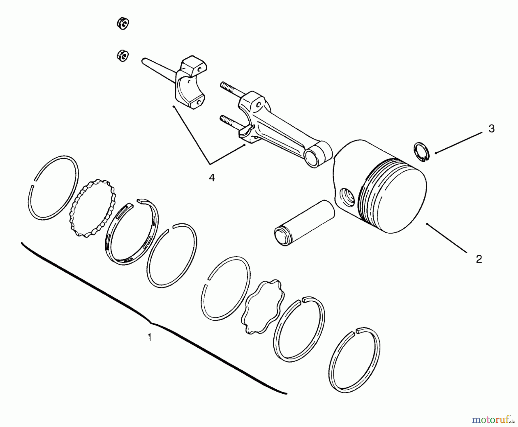  Toro Neu Mowers, Lawn & Garden Tractor Seite 1 73362 (312-8) - Toro 312-8 Garden Tractor, 1995 (5900001-5999999) PISTON AND RINGS