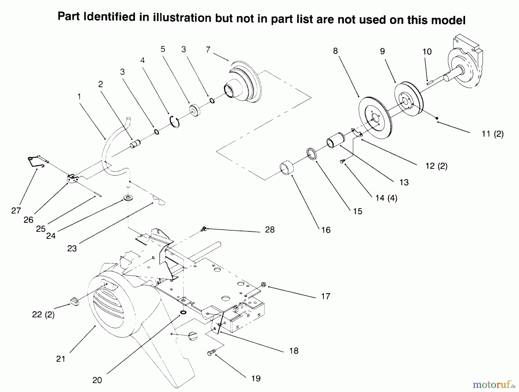 Toro Neu Mowers, Lawn & Garden Tractor Seite 1 73402 (314-8) - Toro 314-8 Garden Tractor, 1996 (6900001-6999999) PTO CLUTCH PULLEY