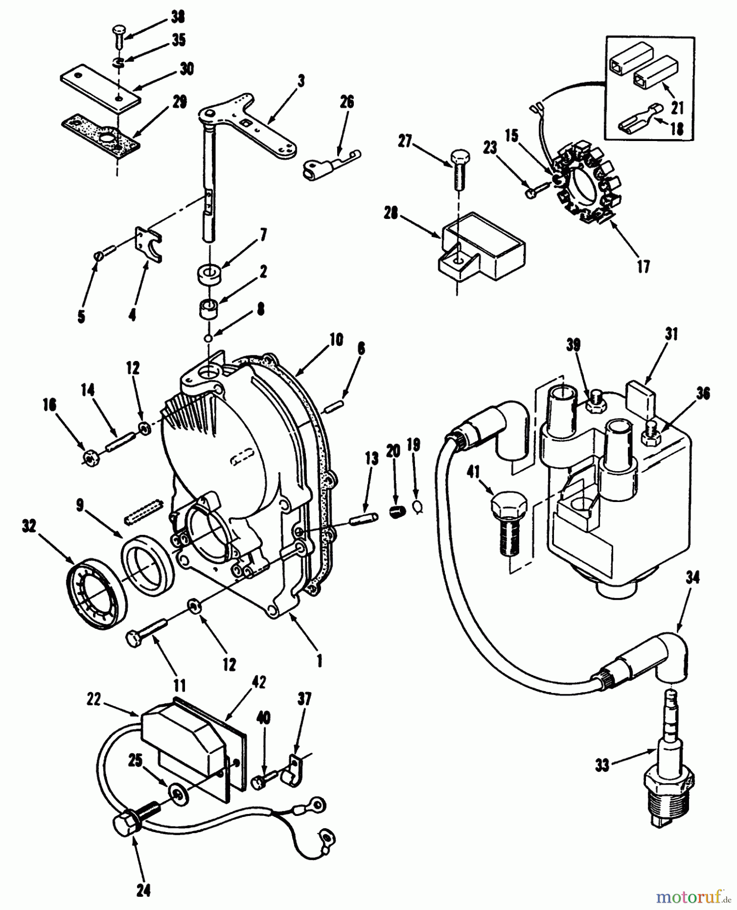 Toro Neu Mowers, Lawn & Garden Tractor Seite 1 73420 (416-8) - Toro 416-8 Garden Tractor, 1993 (3900001-3999999) GEARCASE AND IGNITION CONTROLS