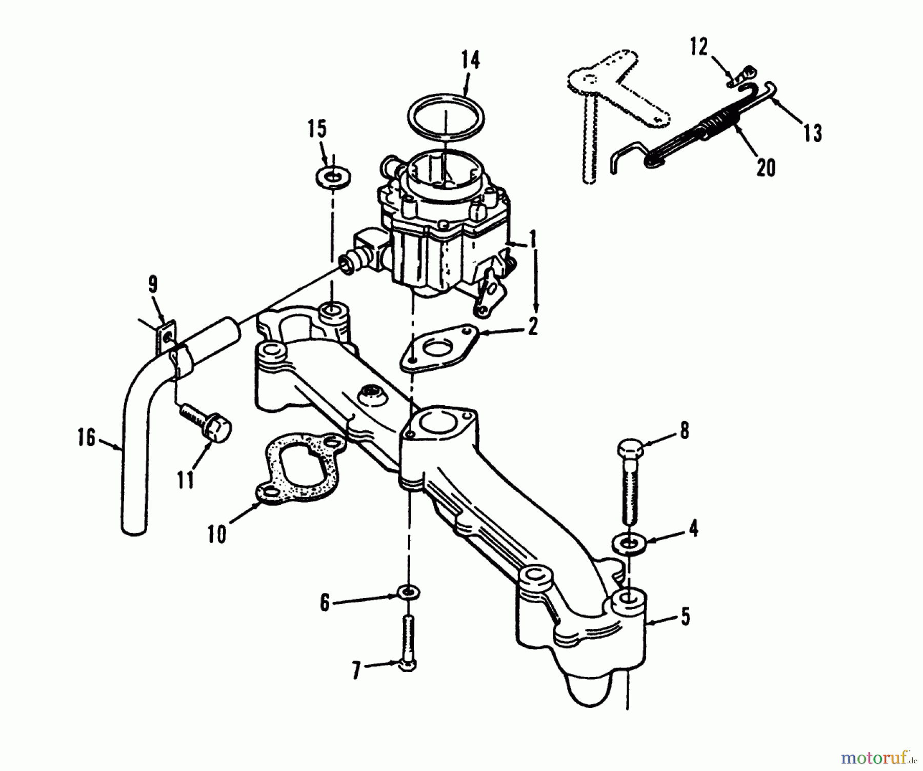 Toro Neu Mowers, Lawn & Garden Tractor Seite 1 73421 (416-H) - Toro 416-H Garden Tractor, 1993 (3900001-3999999) INTAKE MANIFOLD