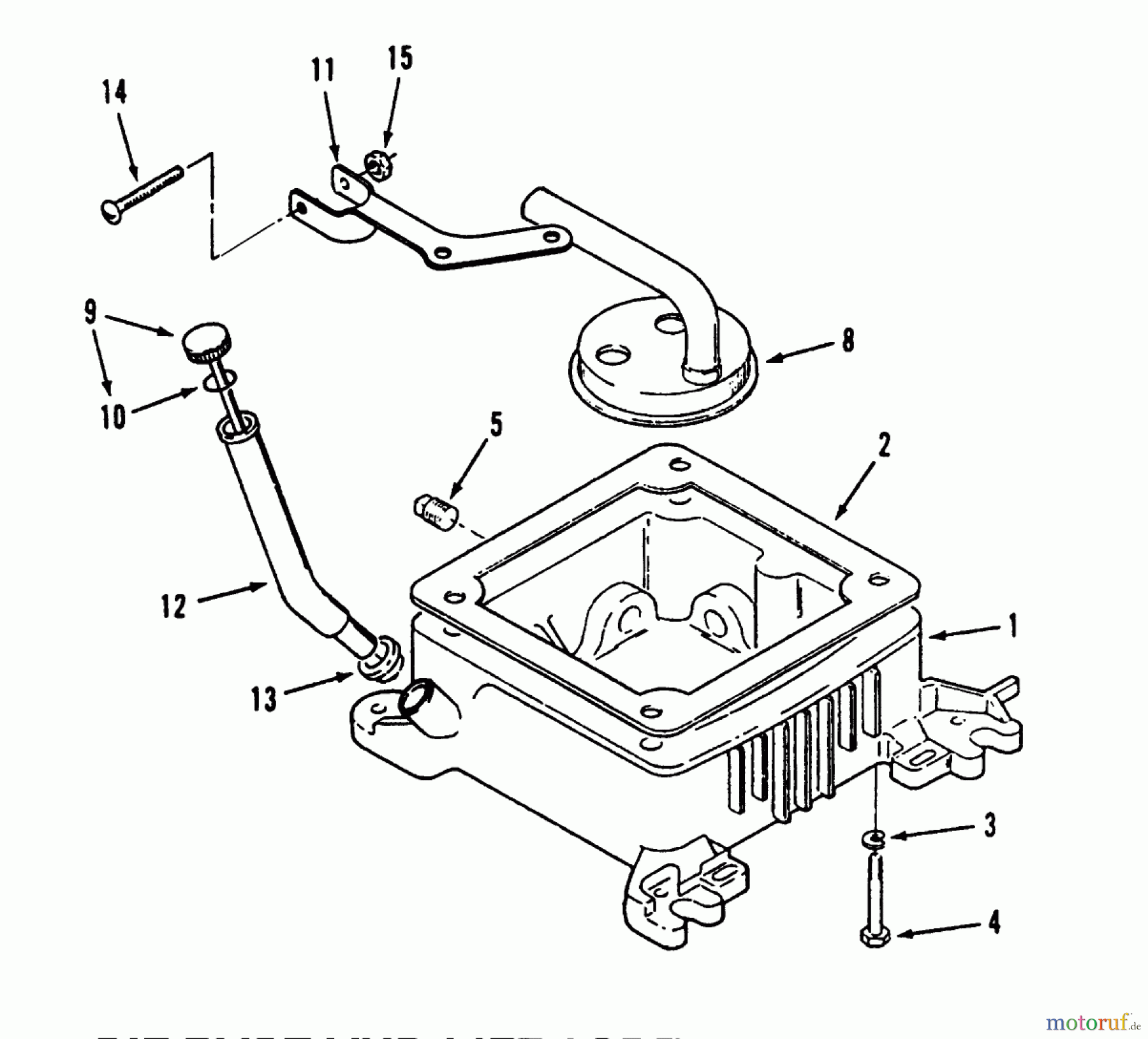 Toro Neu Mowers, Lawn & Garden Tractor Seite 1 73421 (416-H) - Toro 416-H Garden Tractor, 1993 (3900001-3999999) OIL BASE AND FILL TUBE AND BRACKET