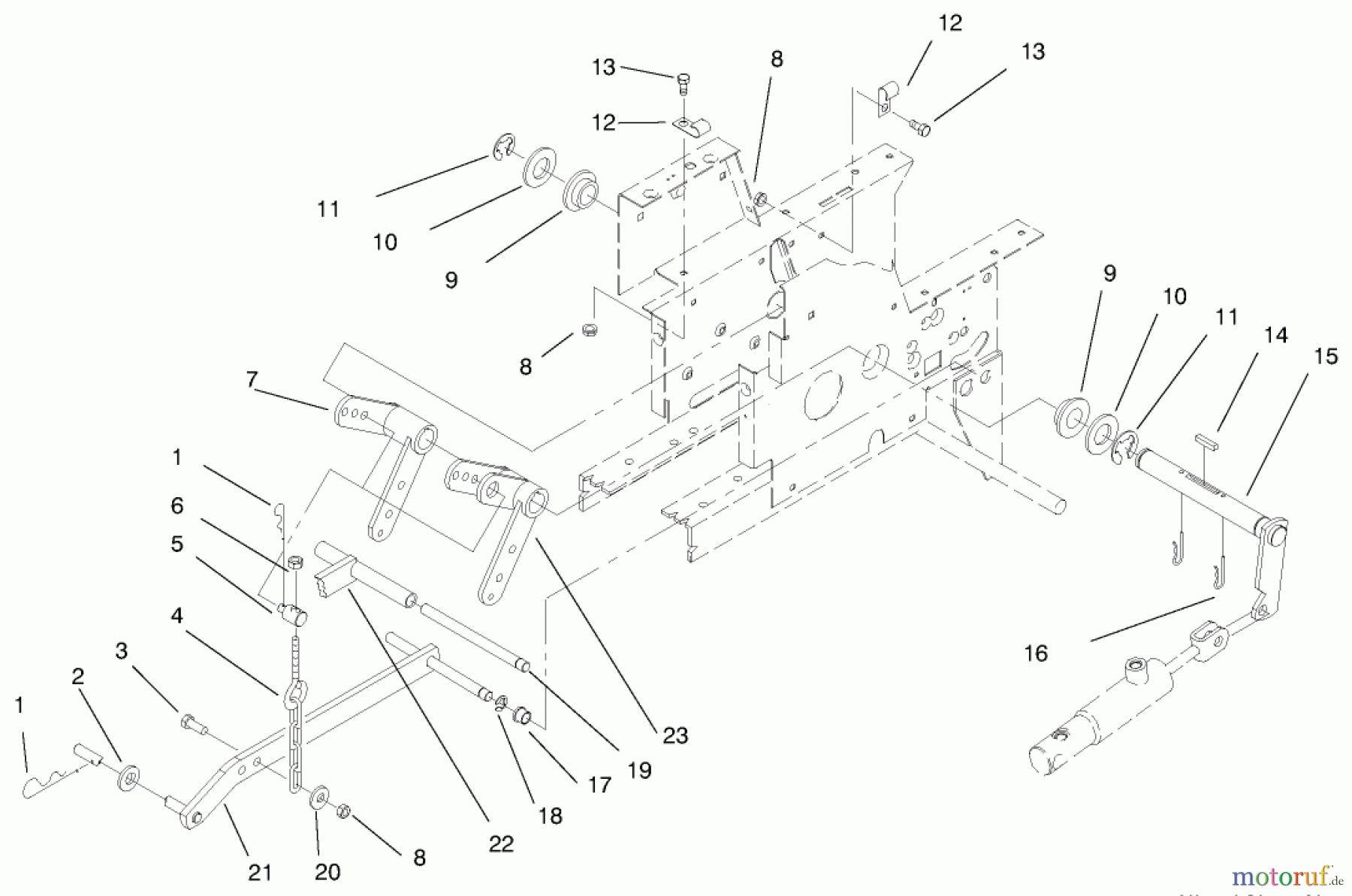  Toro Neu Mowers, Lawn & Garden Tractor Seite 1 73423 (416-H) - Toro 416-H Garden Tractor, 1997 (7900001-7999999) HYDRAULIC LIFT SYSTEM #2