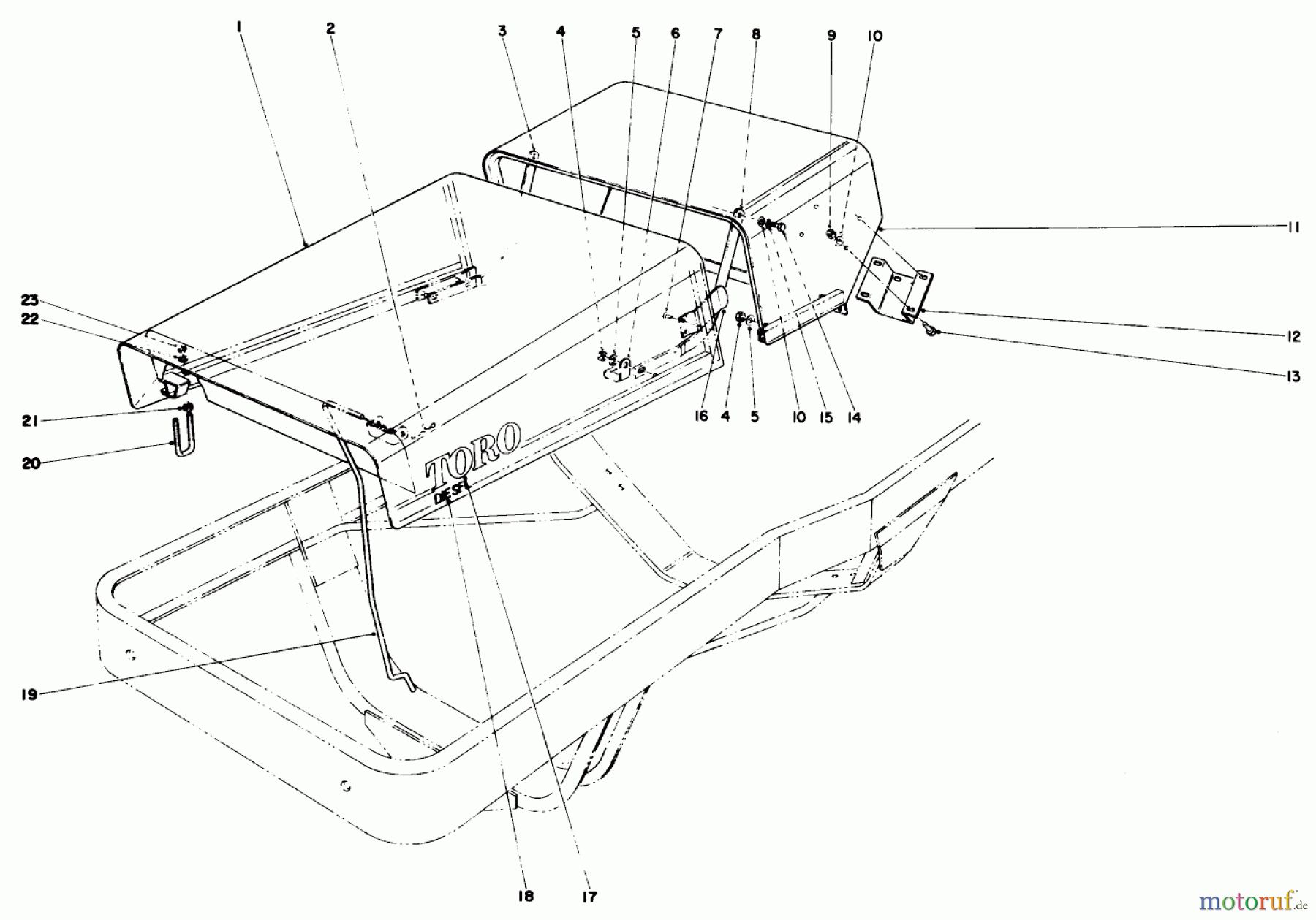  Toro Neu Mowers, Lawn & Garden Tractor Seite 1 73448 (314-8) - Toro 314-8 Garden Tractor, 1998 (8900001-8900499) HOOD ASSEMBLY