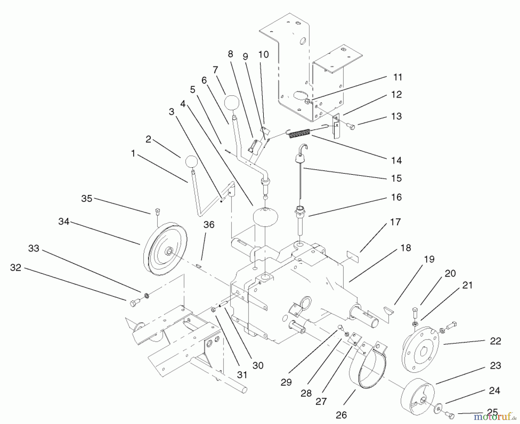 Toro Neu Mowers, Lawn & Garden Tractor Seite 1 73450 (315-8) - Toro 315-8 Garden Tractor, 2004 (240000001-240999999) TRANSAXLE ASSEMBLY
