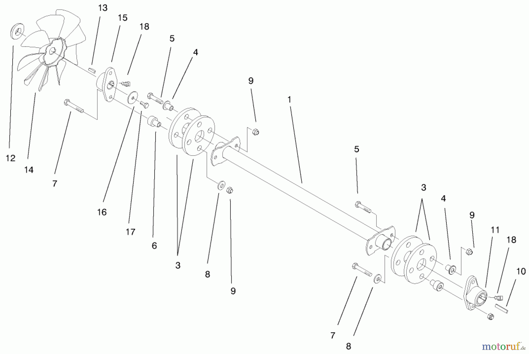  Toro Neu Mowers, Lawn & Garden Tractor Seite 1 73540 (520xi) - Toro 520xi Garden Tractor, 1998 (8900001-8999999) DRIVE SHAFT ASSEMBLY