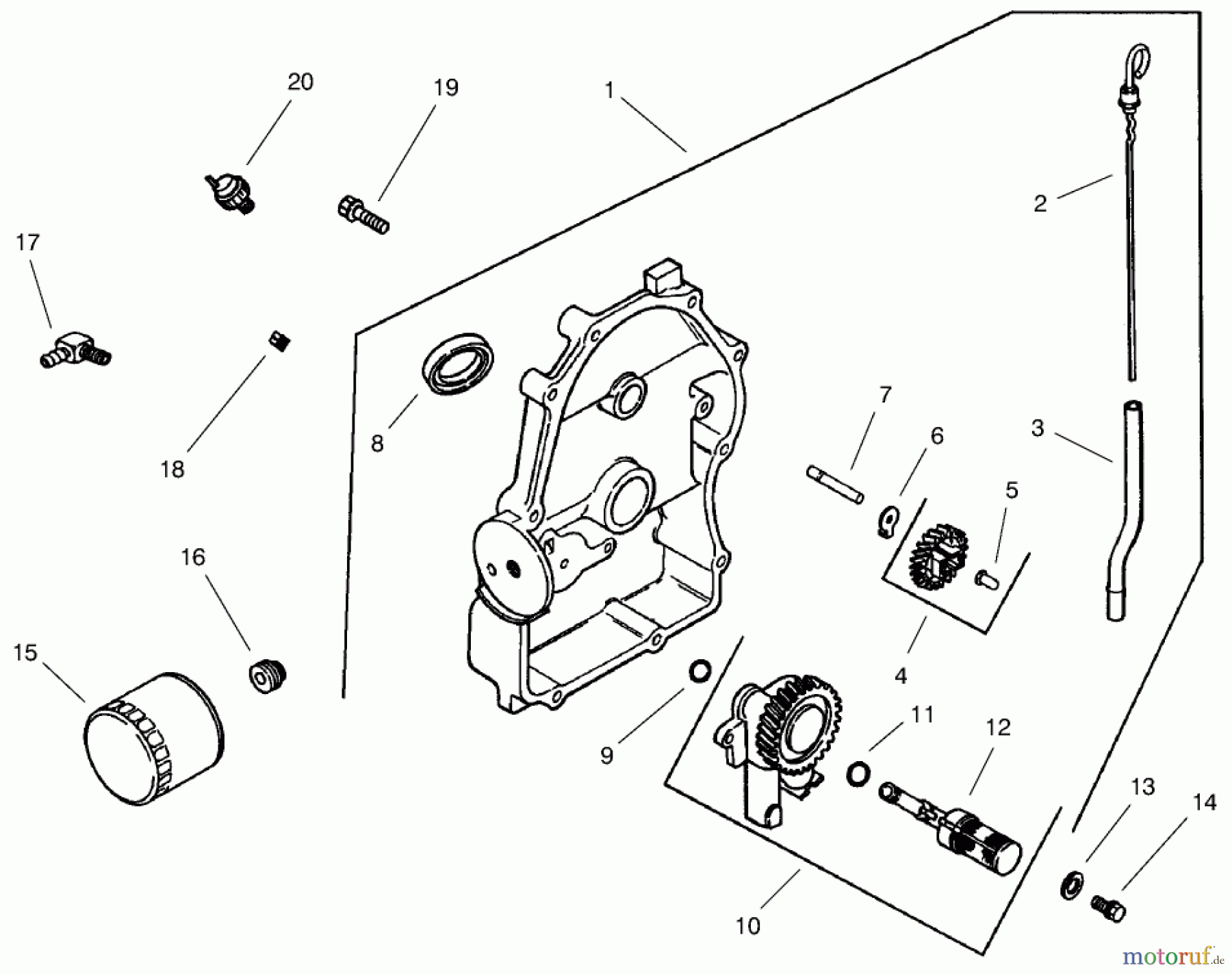  Toro Neu Mowers, Lawn & Garden Tractor Seite 1 73540 (520xi) - Toro 520xi Garden Tractor, 1998 (8900001-8999999) GROUP 3-OIL PAN/LUBRICATION (MODELS 73540 & 73541)