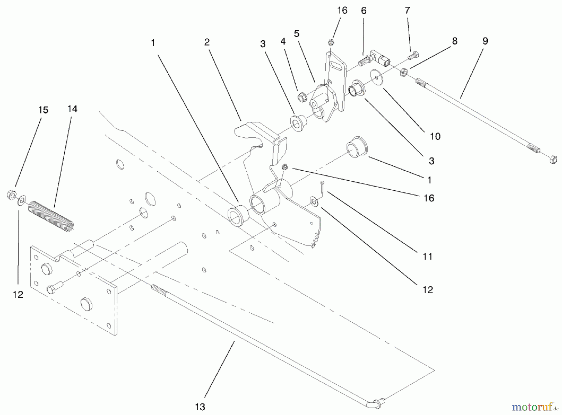  Toro Neu Mowers, Lawn & Garden Tractor Seite 1 73471 (518xi) - Toro 518xi Garden Tractor, 2000 (000000001-000999999) LOWER PARKING BRAKE ASSEMBLY