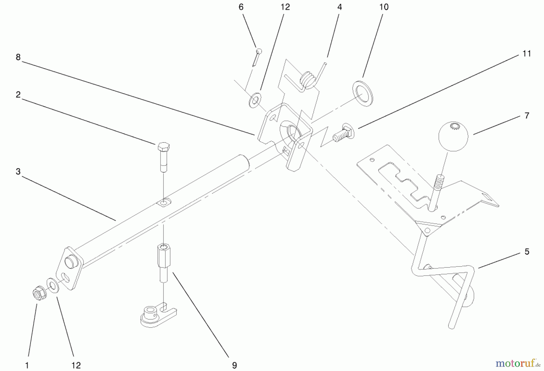  Toro Neu Mowers, Lawn & Garden Tractor Seite 1 73471 (518xi) - Toro 518xi Garden Tractor, 2000 (200000001-200999999) HI-LO SHIFT ASSEMBLY