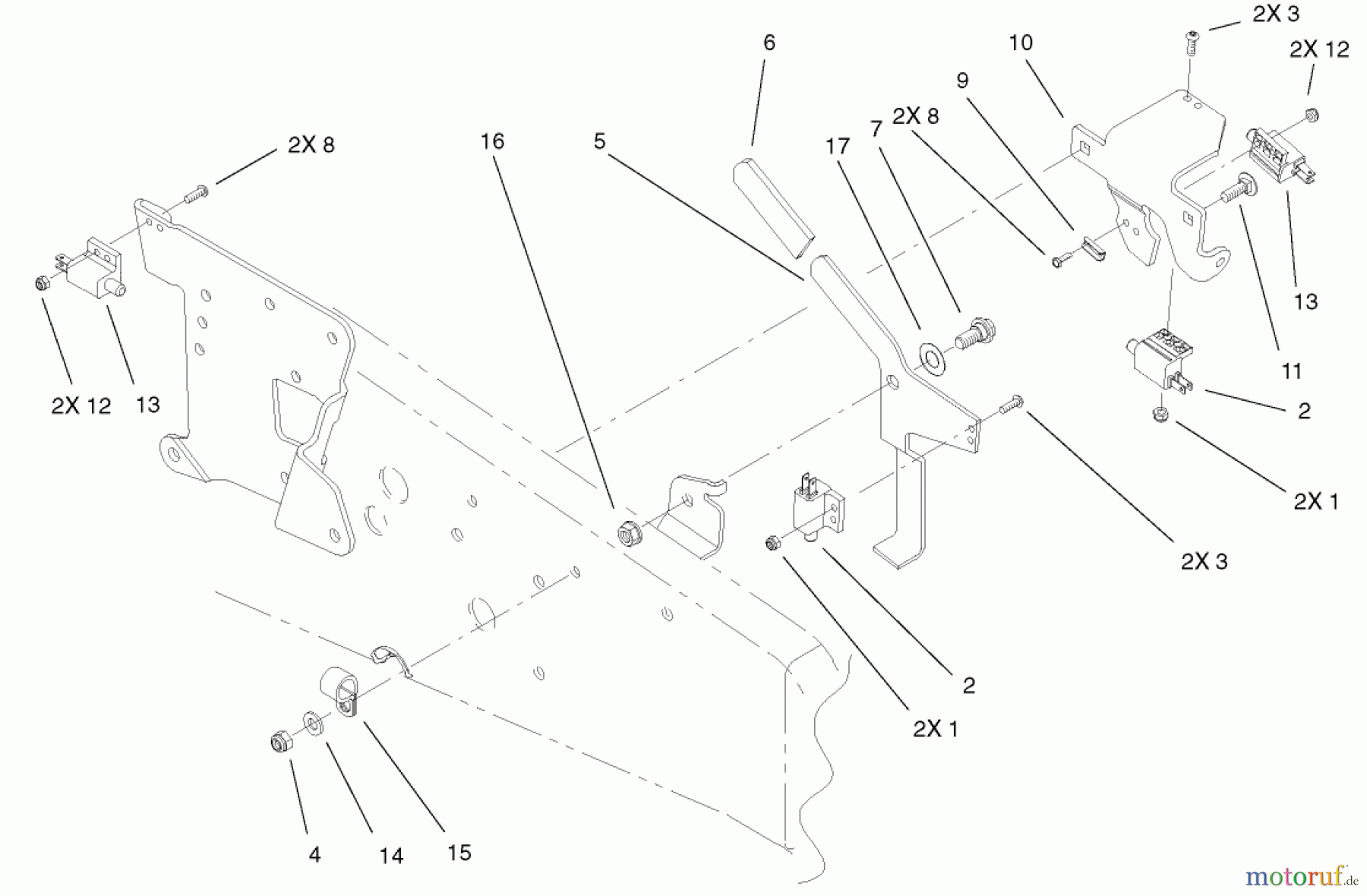 Toro Neu Mowers, Lawn & Garden Tractor Seite 1 73471 (518xi) - Toro 518xi Garden Tractor, 2001 (210000001-210999999) PARKING BRAKE UPPER ASSEMBLY
