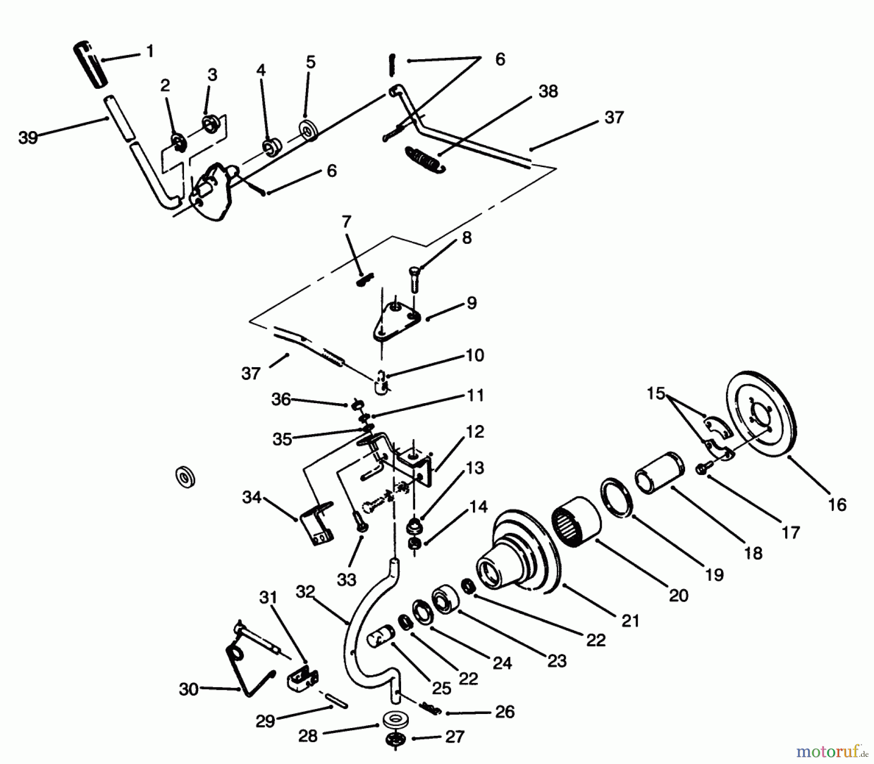 Toro Neu Mowers, Lawn & Garden Tractor Seite 1 73501 (520-H) - Toro 520-H Garden Tractor, 1994 (49000001-49999999) PTO CLUTCH & CONTROL