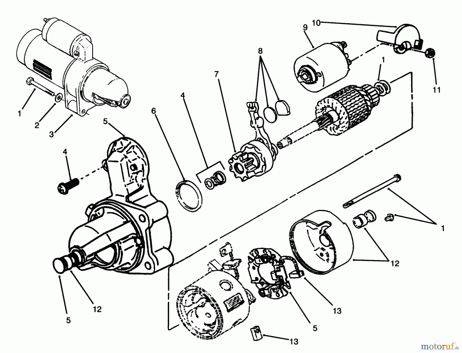 Toro Neu Mowers, Lawn & Garden Tractor Seite 1 73501 (520-H) - Toro 520-H Garden Tractor, 1995 (59000001-59000411) STARTER