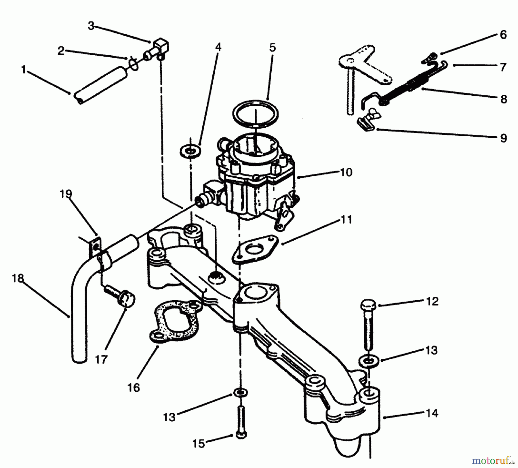  Toro Neu Mowers, Lawn & Garden Tractor Seite 1 73501 (520-H) - Toro 520-H Garden Tractor, 1995 (59002947-59999999) INTAKE MANIFOLD