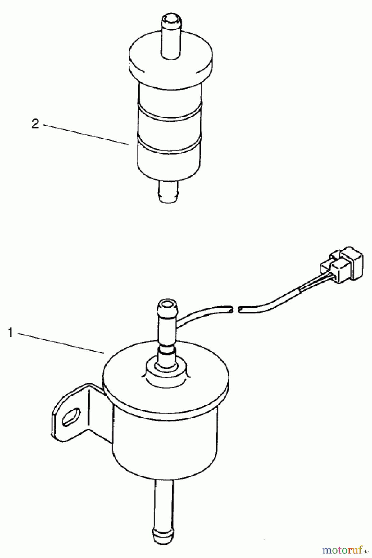  Toro Neu Mowers, Lawn & Garden Tractor Seite 1 73547 (520Lxi) - Toro 520Lxi Garden Tractor, 1999 (9900001-9999999) FUEL PUMP & FILTER ASSEMBLY