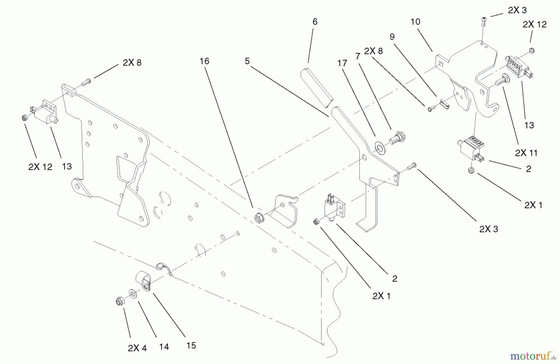  Toro Neu Mowers, Lawn & Garden Tractor Seite 1 73580 (520Lxi) - Toro 520Lxi Garden Tractor, 2001 (210000001-210999999) PARKING BRAKE UPPER ASSEMBLY