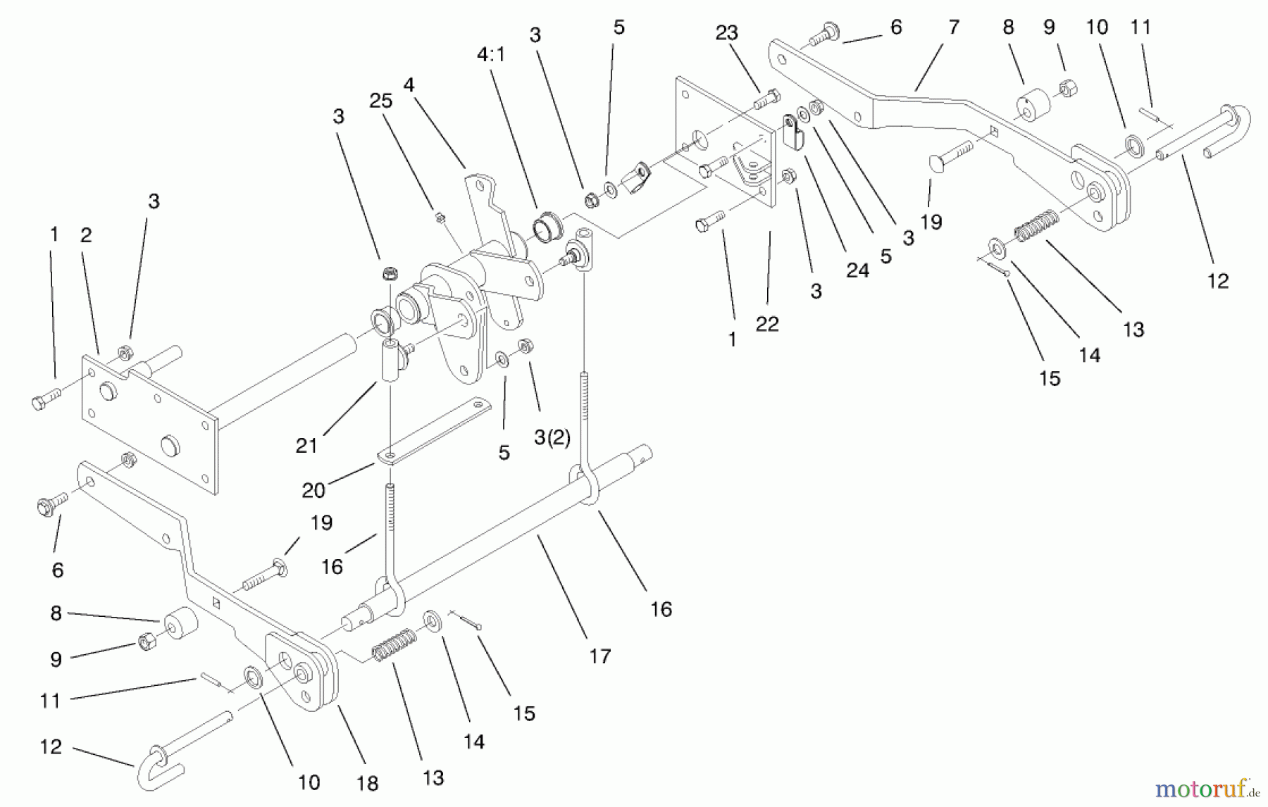 Toro Neu Mowers, Lawn & Garden Tractor Seite 1 73550 (523Dxi) - Toro 523Dxi Garden Tractor, 1998 (8900001-8999999) HYDRO LIFT LOWER ASSEMBLY